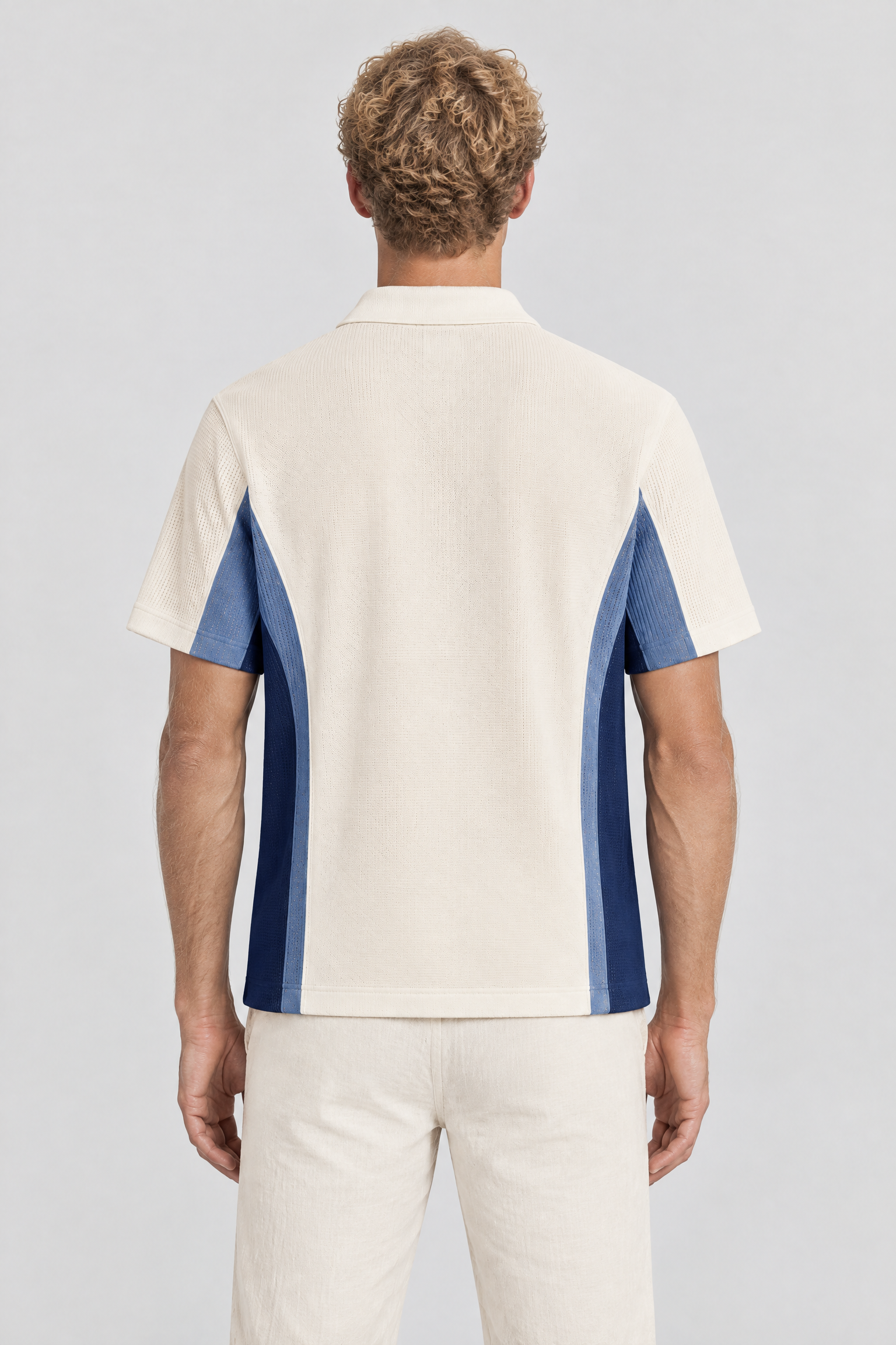 Origin Polo 03 - Cream/Blue
