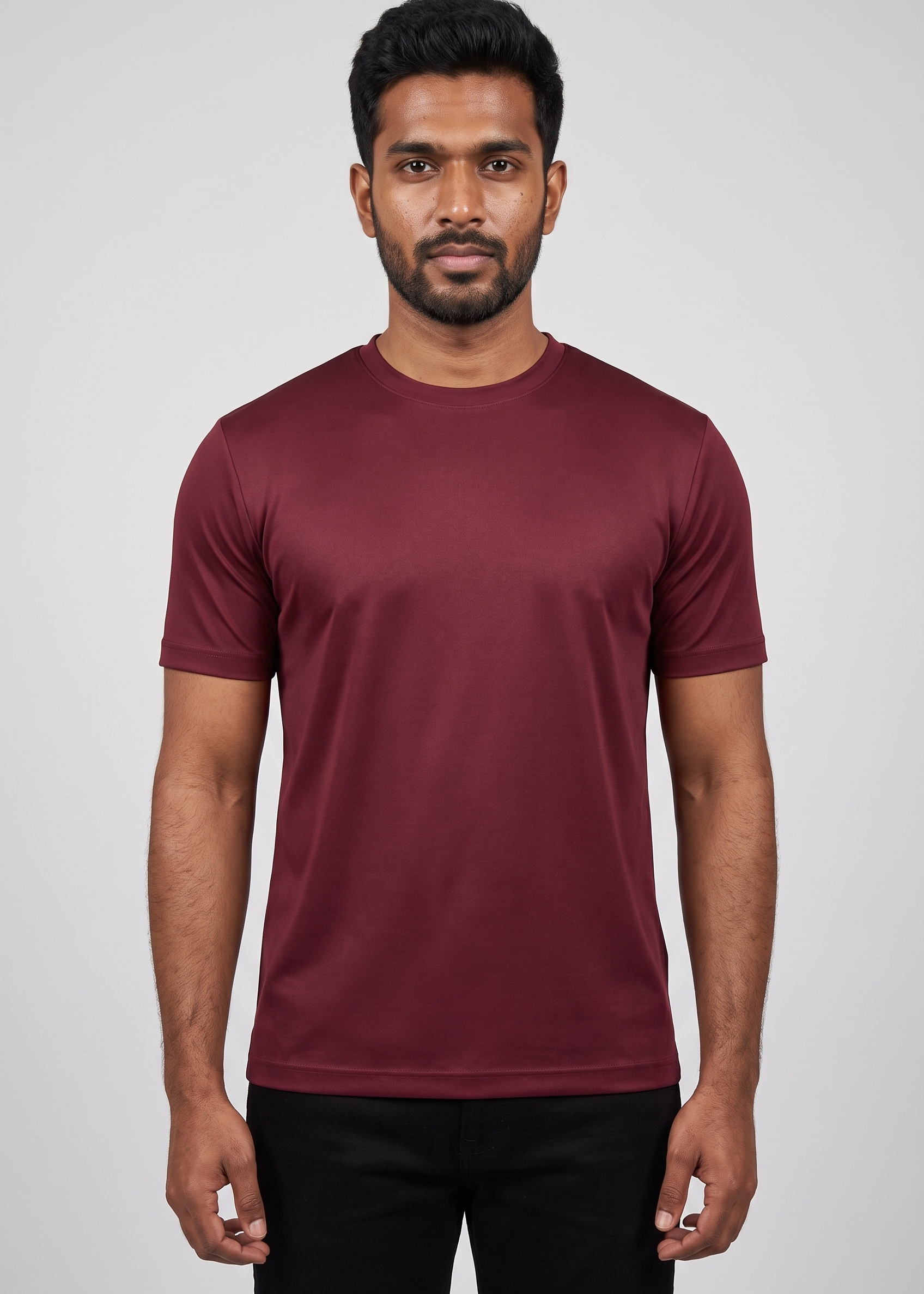 T-shirt bordeaux MONVALERE porte, vue de face