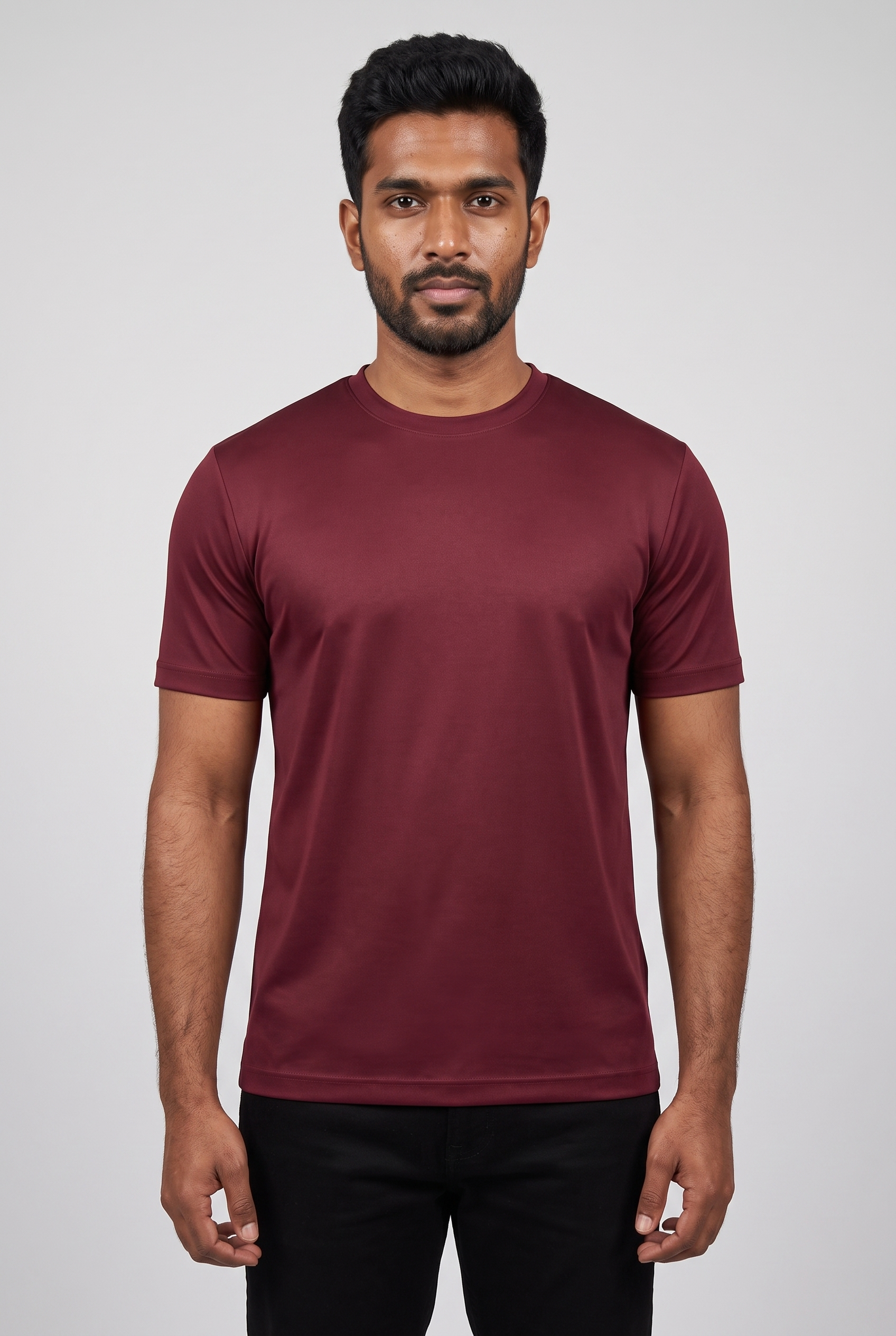 T-shirt bordeaux MONVALERE porte, vue de face