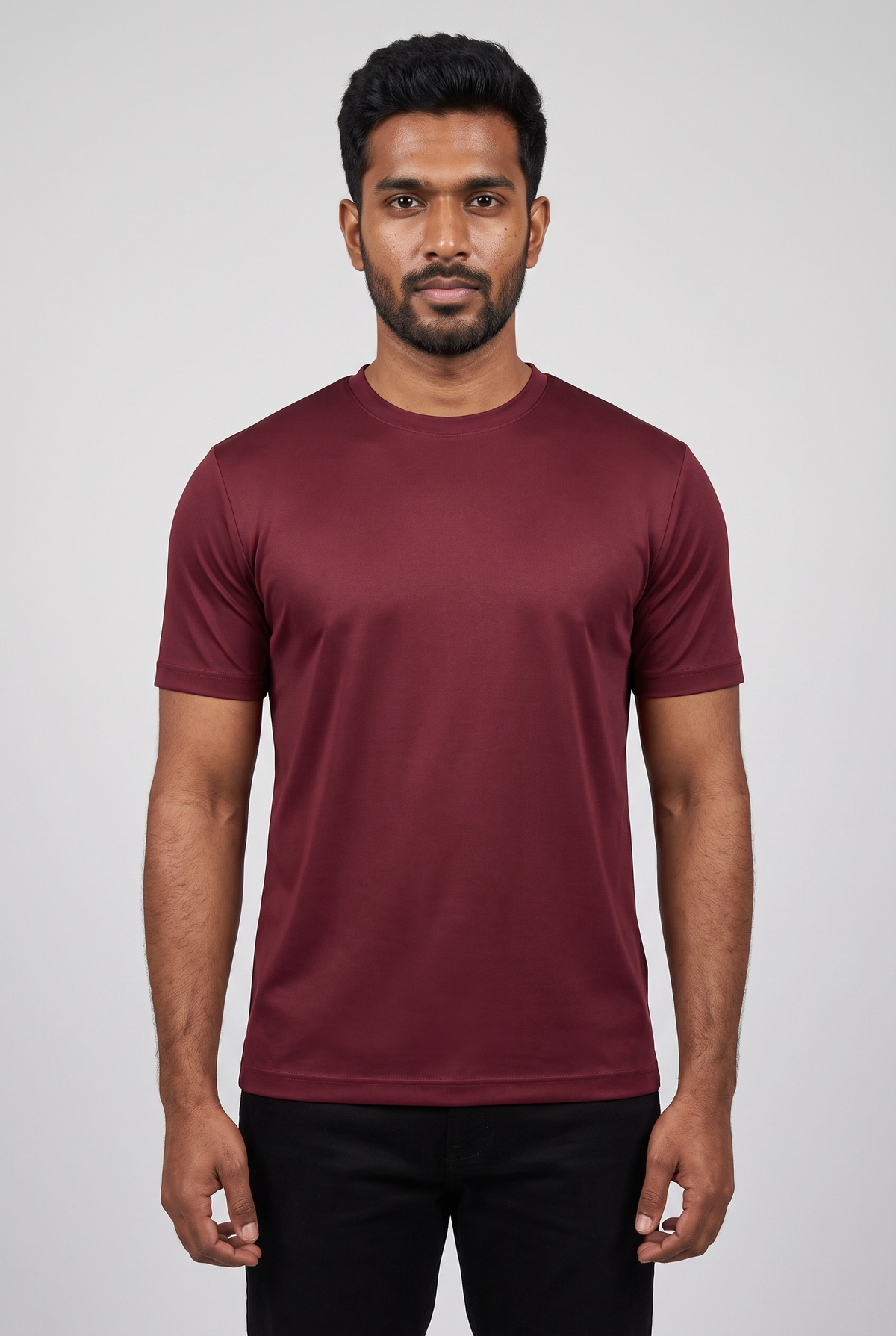T-shirt bordeaux MONVALERE porte, vue de face