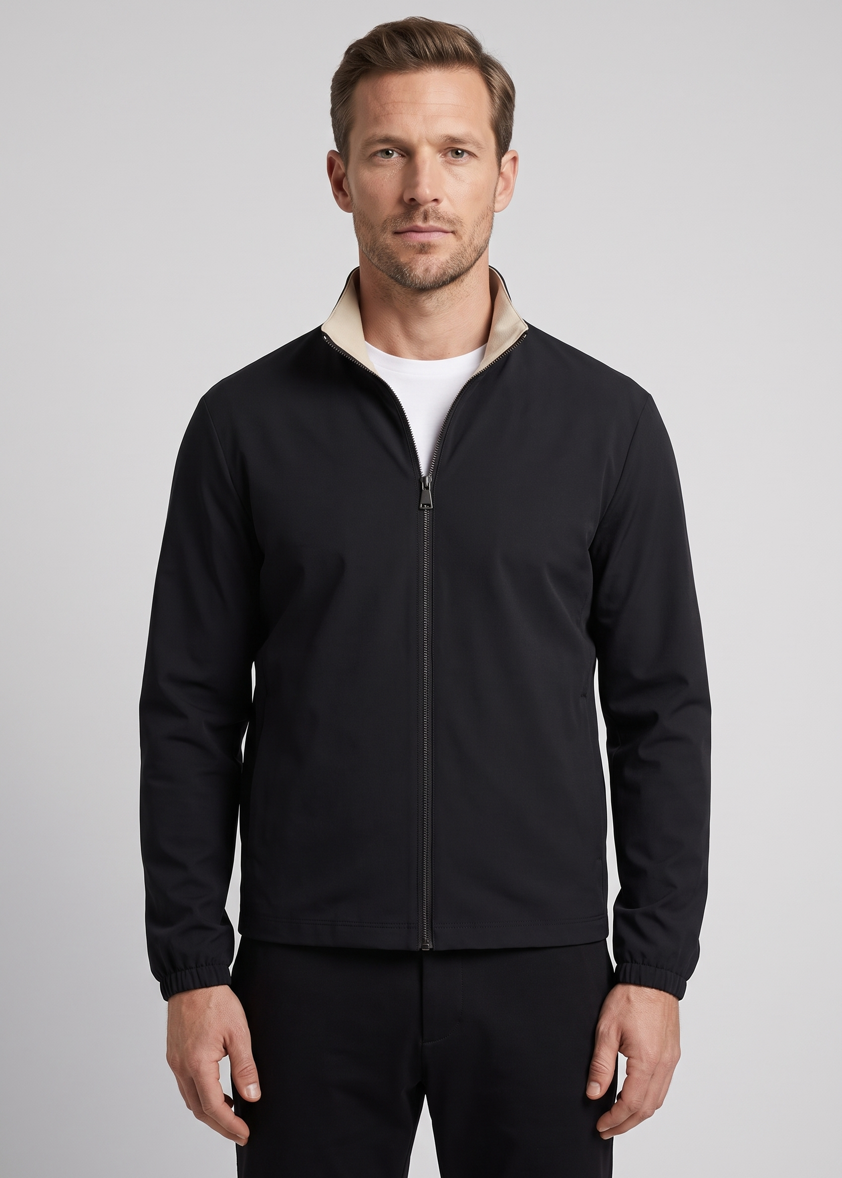 Veste reversible noire MONVALERE portee, vue de face