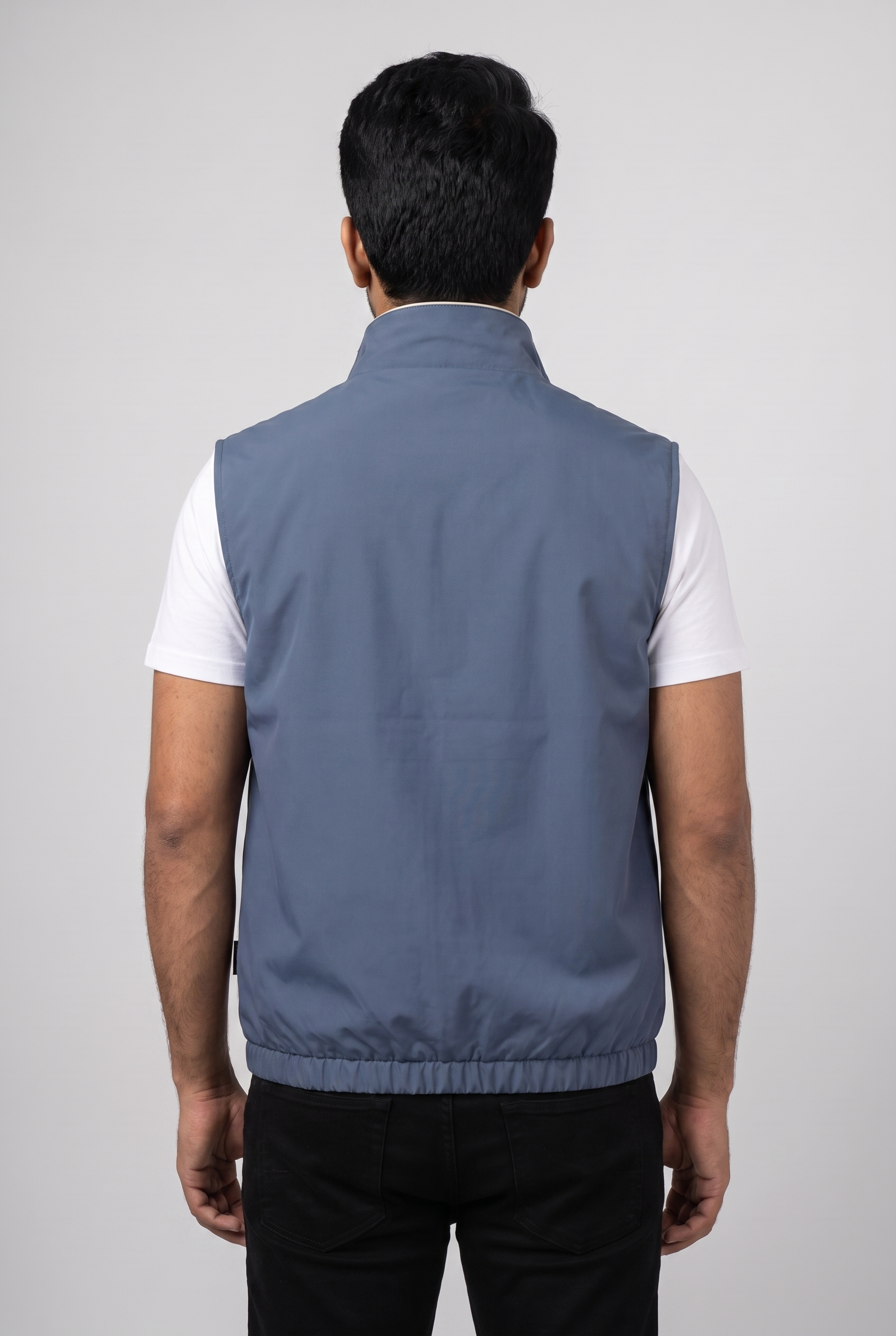 Gilet sans manches bleu MONVALERE vu de dos