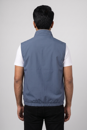Gilet sans manches bleu MONVALERE vu de dos
