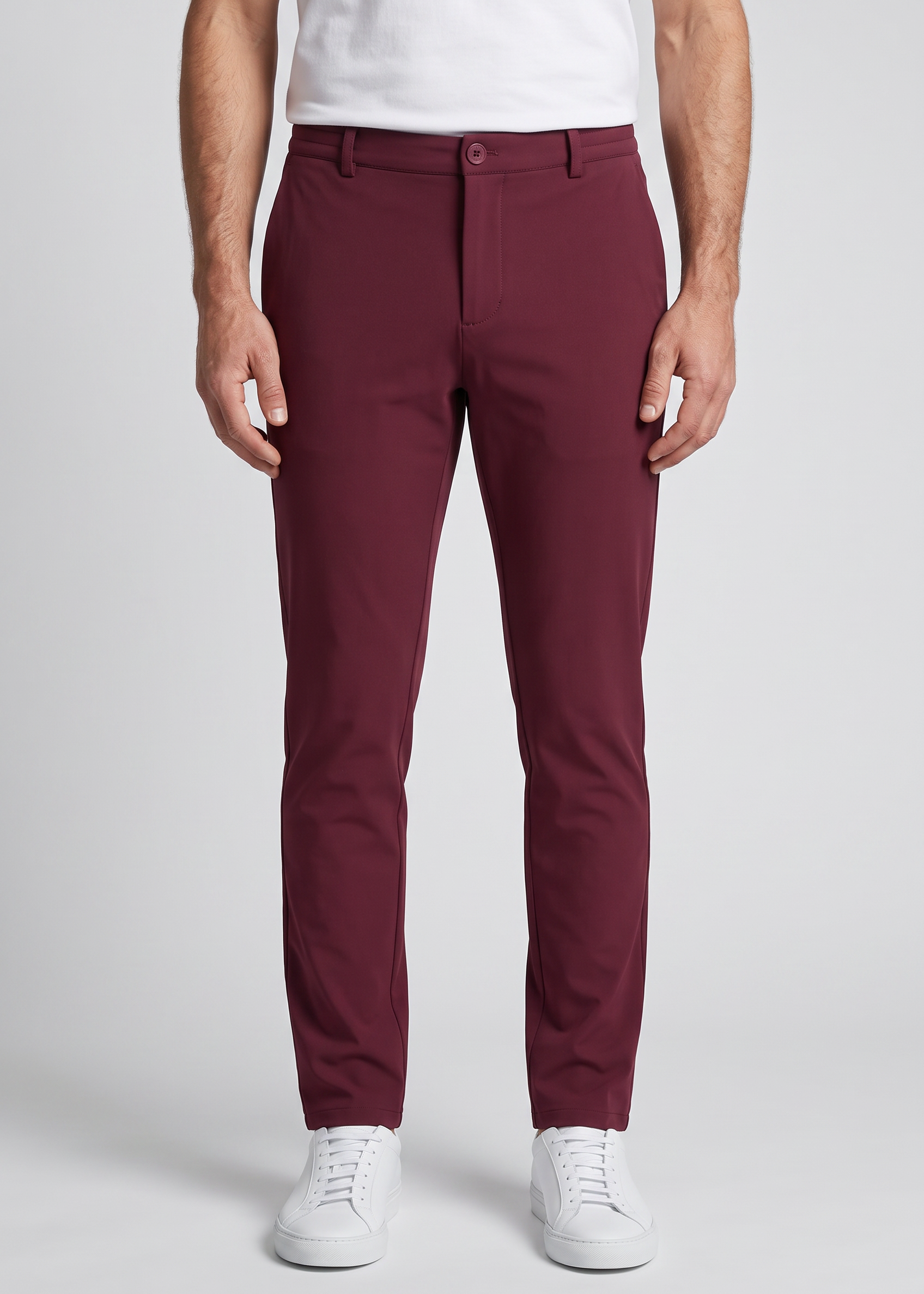 Chino Pants Burgundy MONVALERE, vue de face