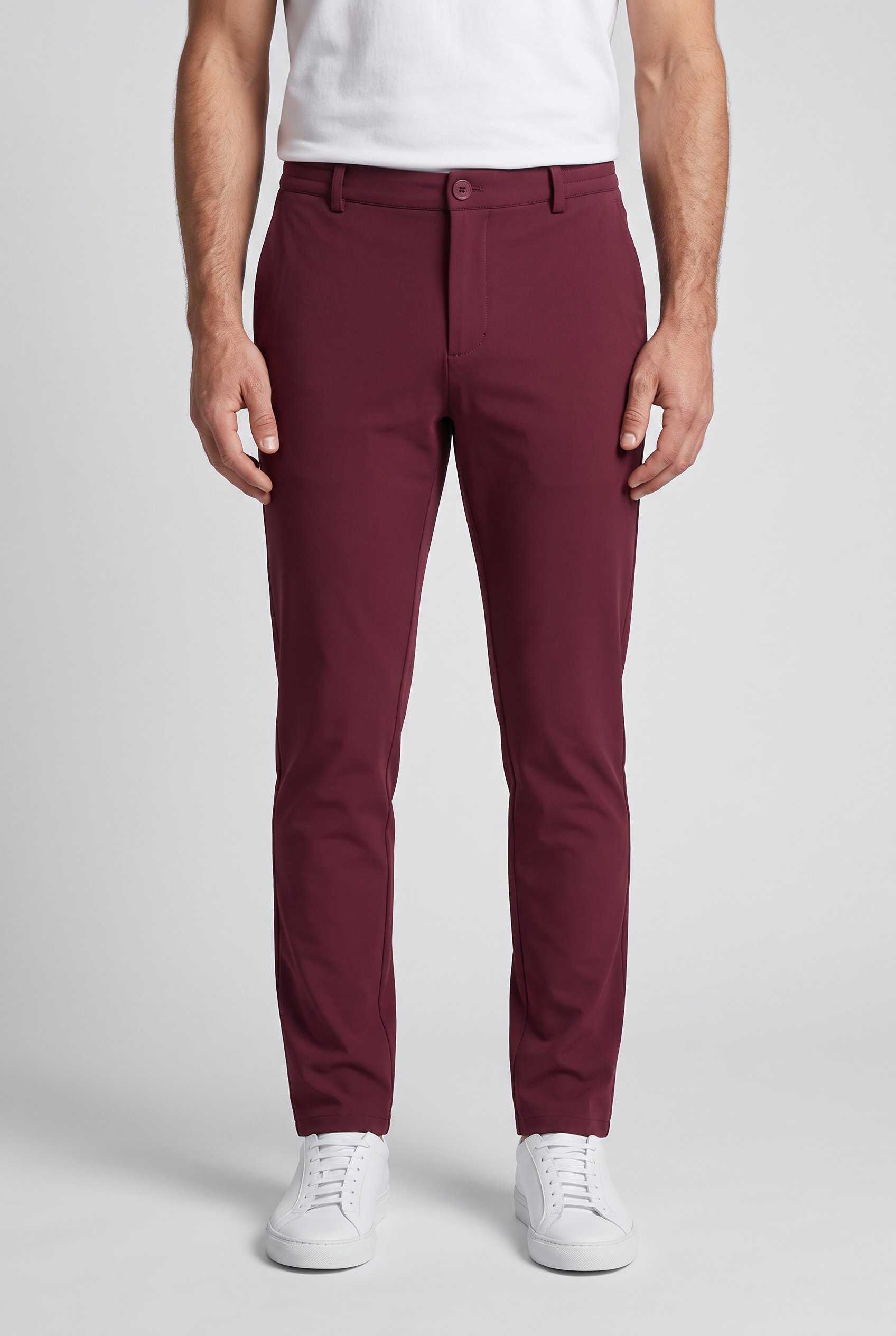 Chino Pants Burgundy MONVALERE, vue de face