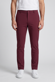 Chino Pants Burgundy MONVALERE, vue de face