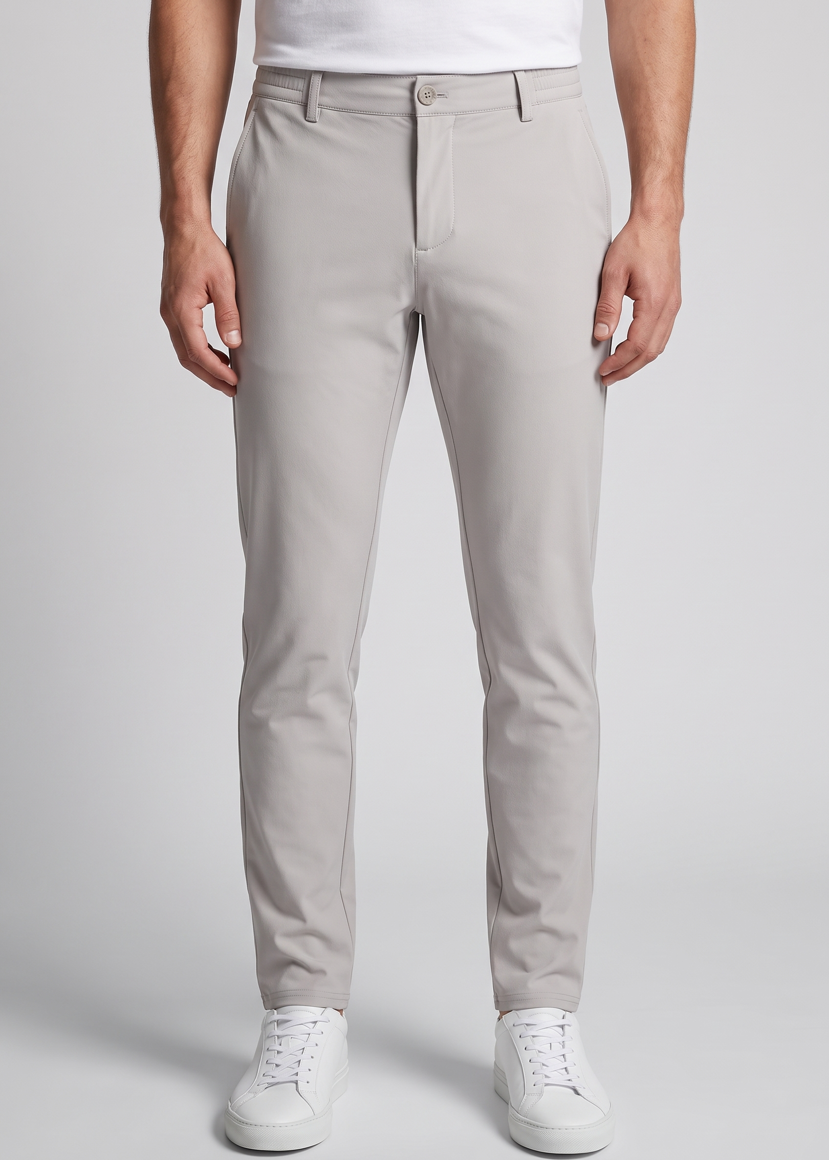 Chino Pants Light Grey MONVALERE, vue de face