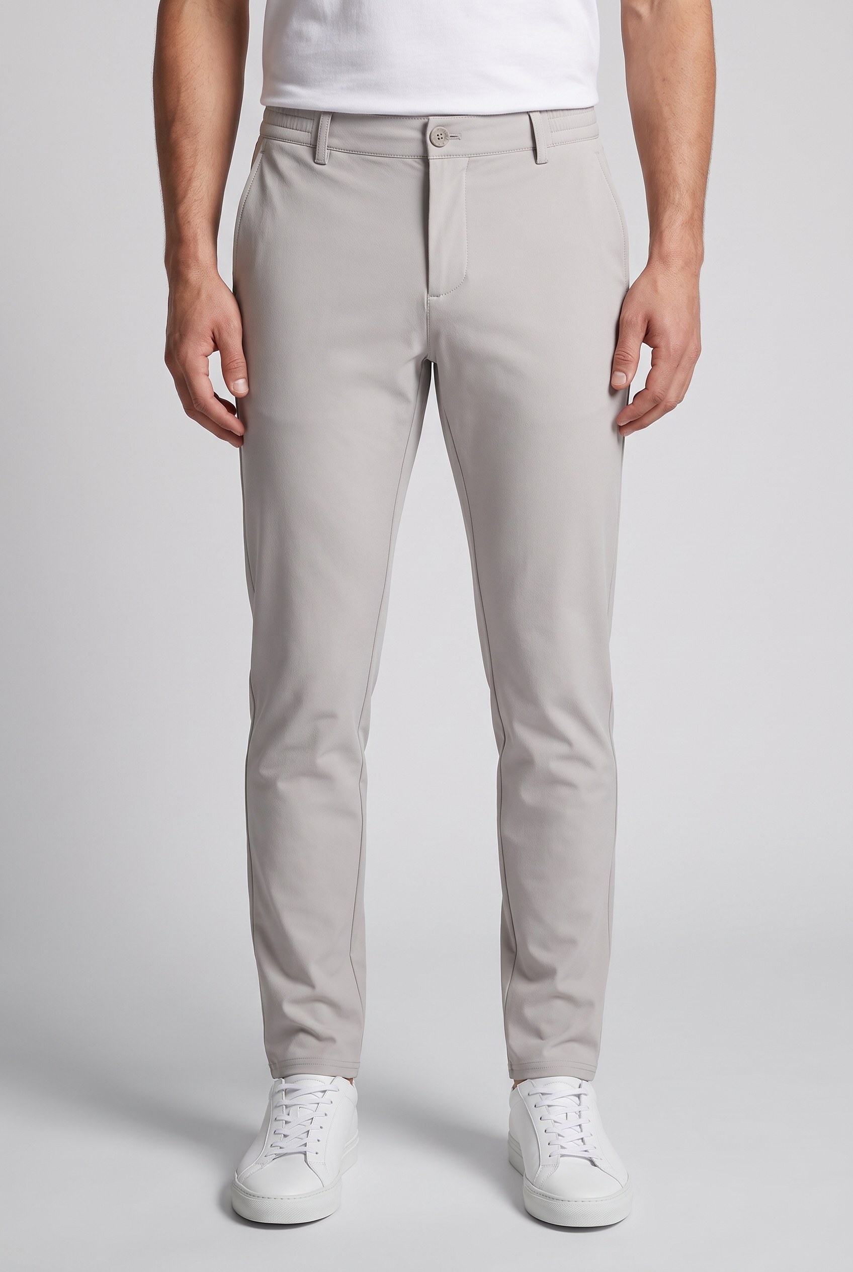Chino Pants Light Grey MONVALERE, vue de face