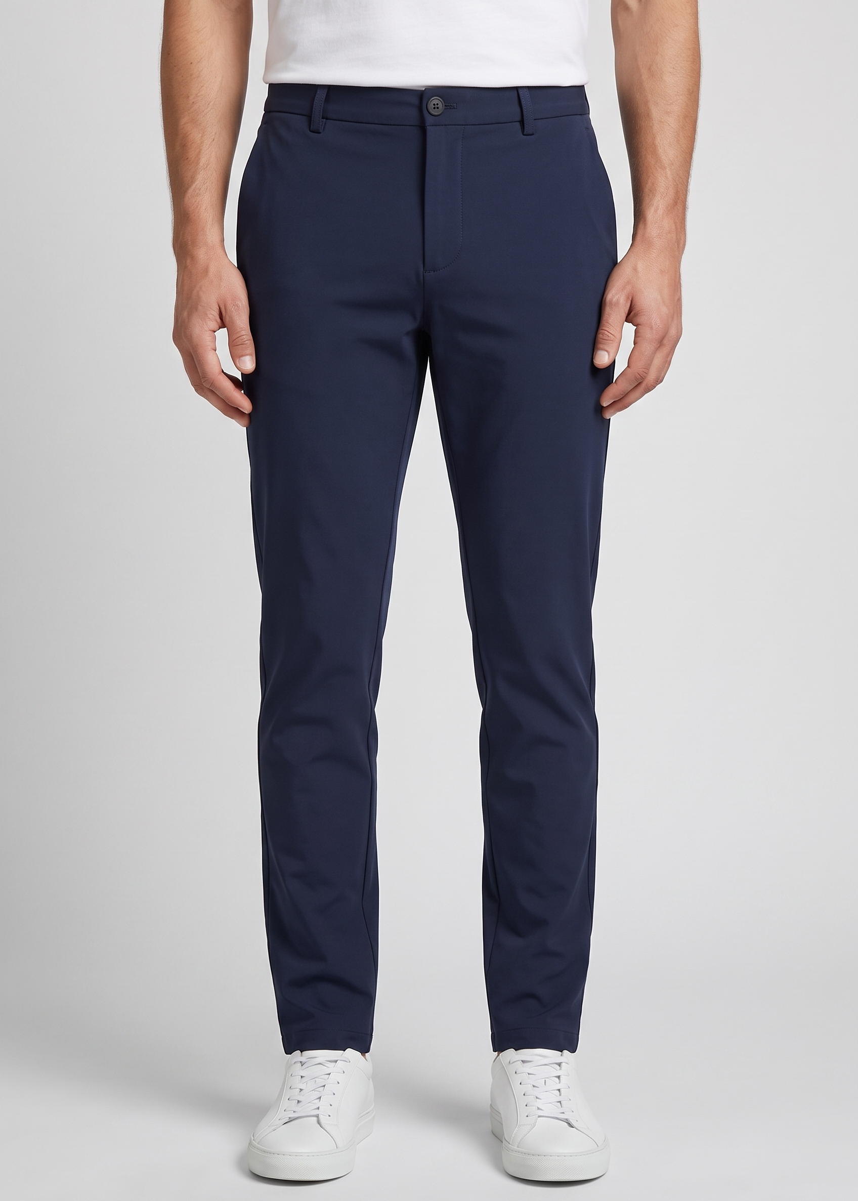 Chino Pants Navy Blue MONVALERE, vue de face