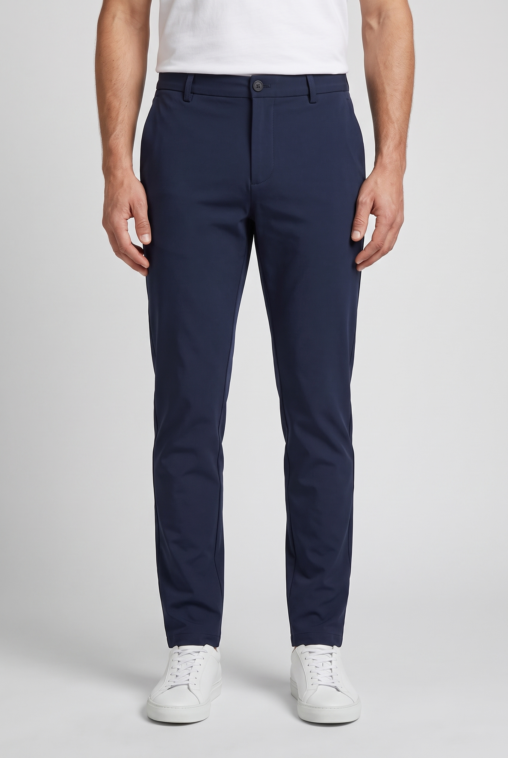 Chino Pants Navy Blue MONVALERE, vue de face