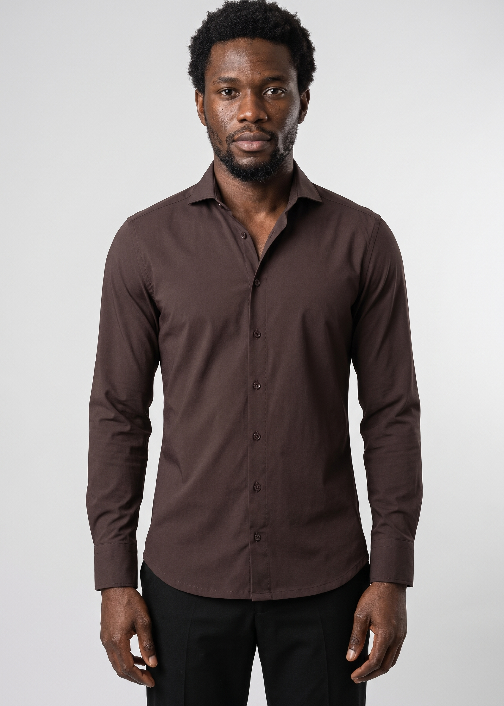 Elegant Shirt Navy Espresso MONVALERE, vue de face