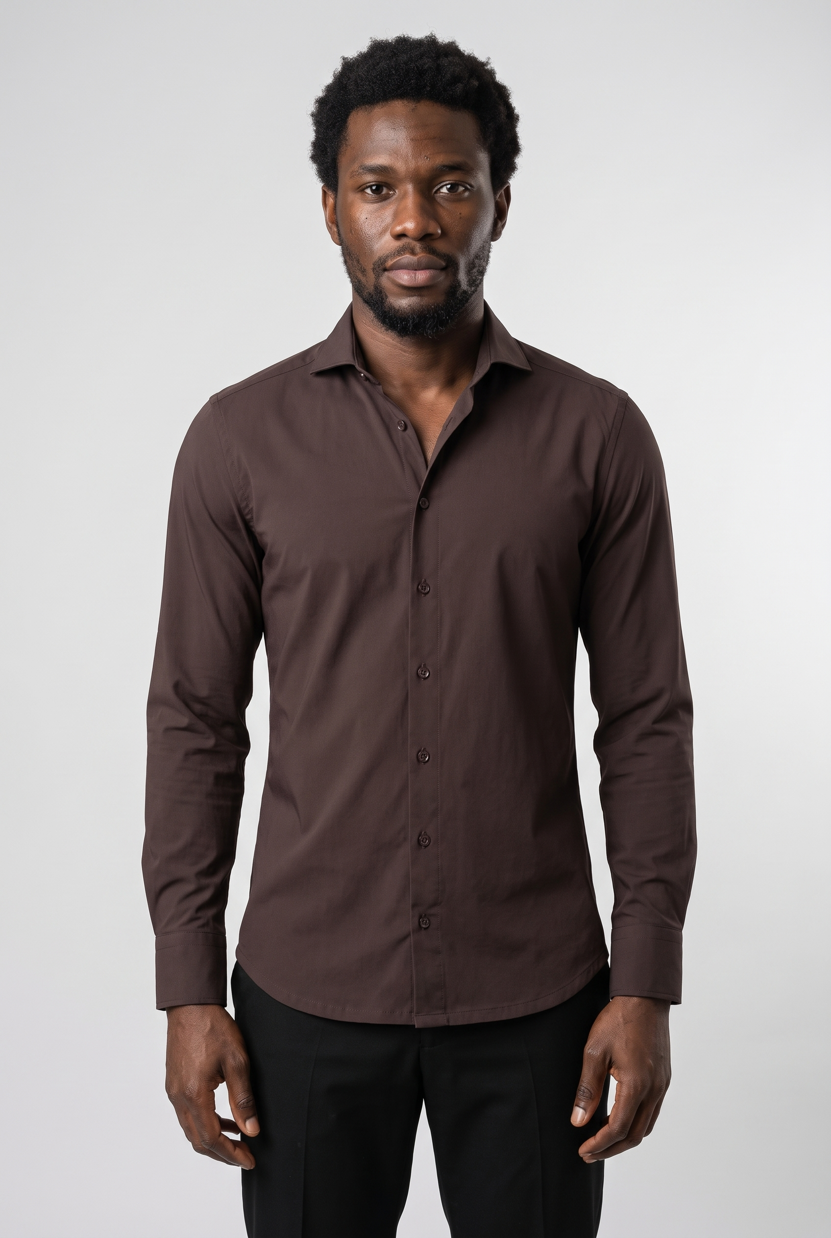 Elegant Shirt Navy Espresso MONVALERE, vue de face