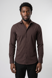 Elegant Shirt Navy Espresso MONVALERE, vue de face
