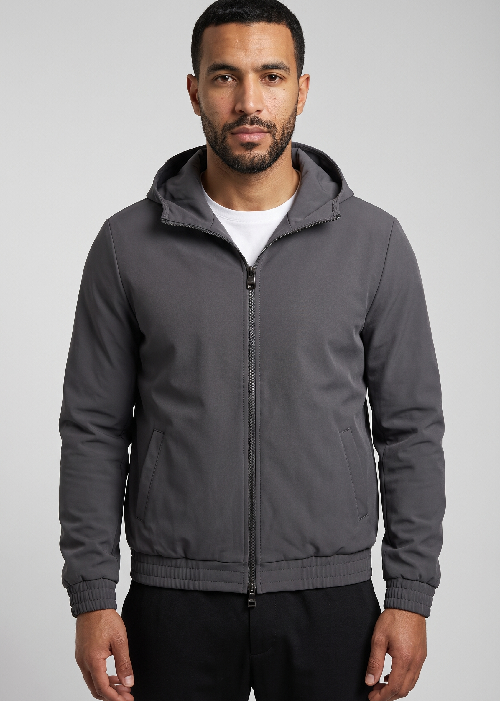 Hooded Jacket Dark Grey MONVALERE, vue de face