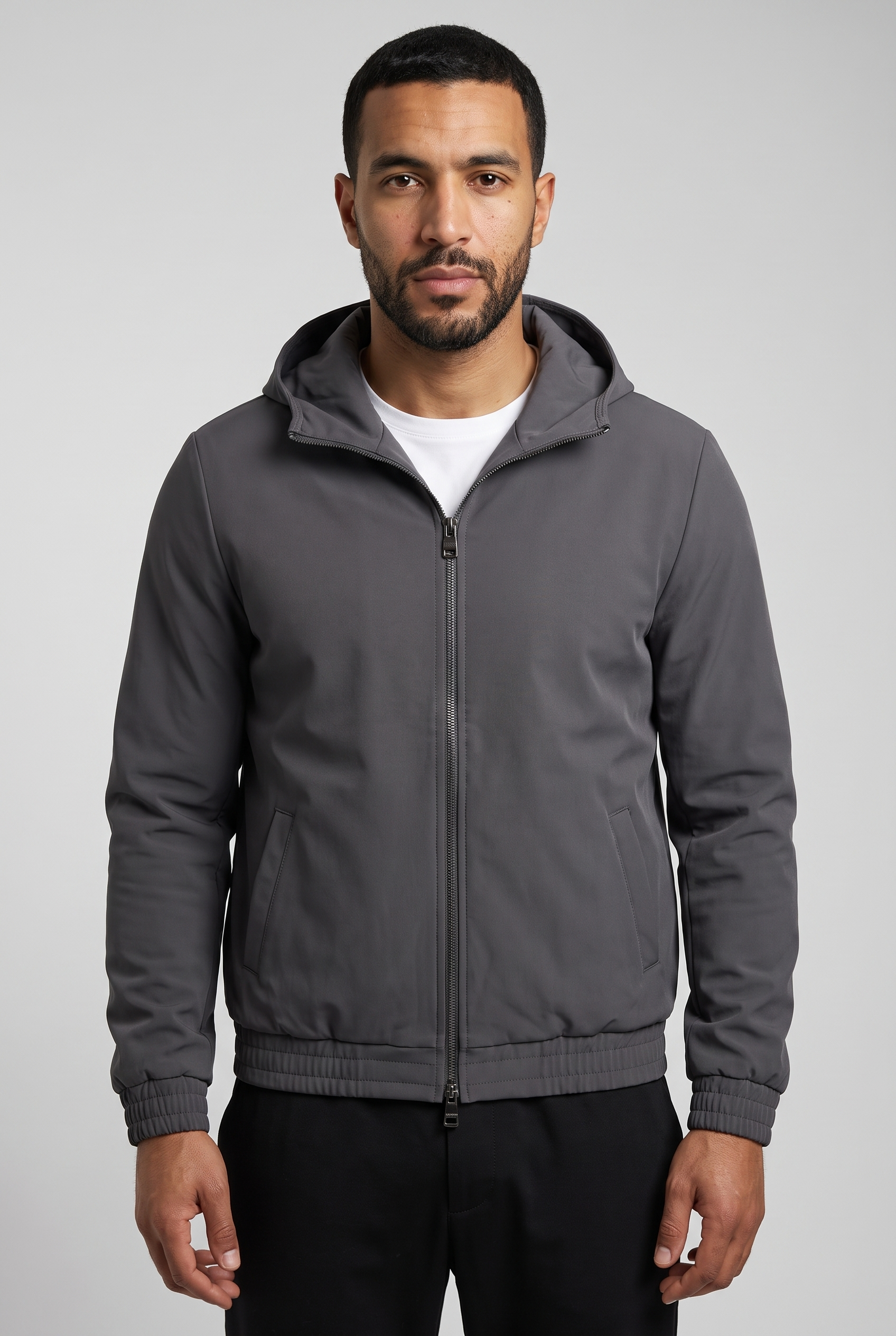 Hooded Jacket Dark Grey MONVALERE, vue de face