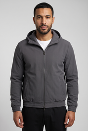 Hooded Jacket Dark Grey MONVALERE, vue de face