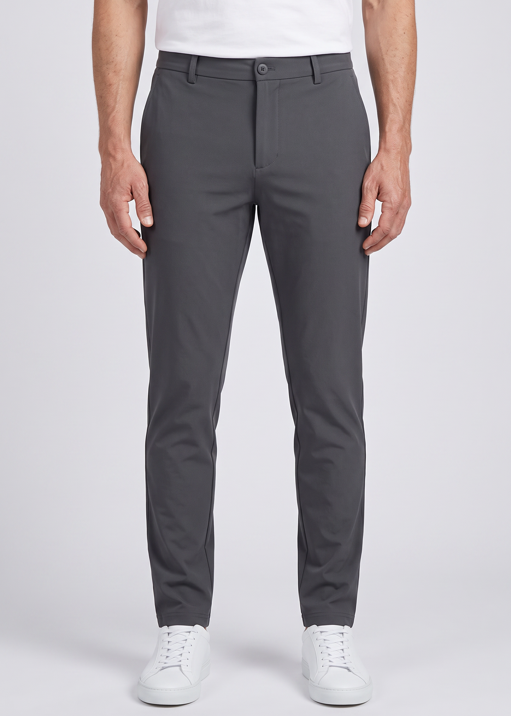 Chino Pants Dark Grey MONVALERE, vue de face
