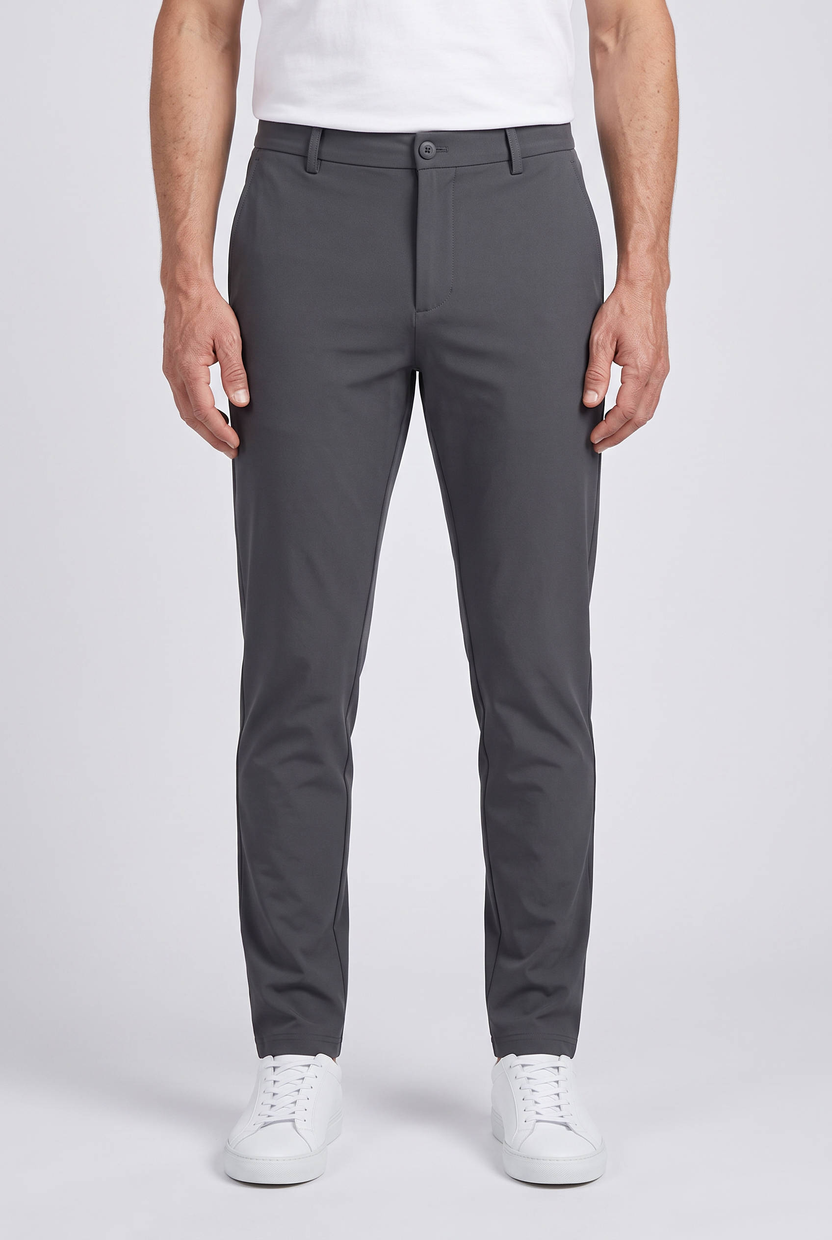 Chino Pants Dark Grey MONVALERE, vue de face