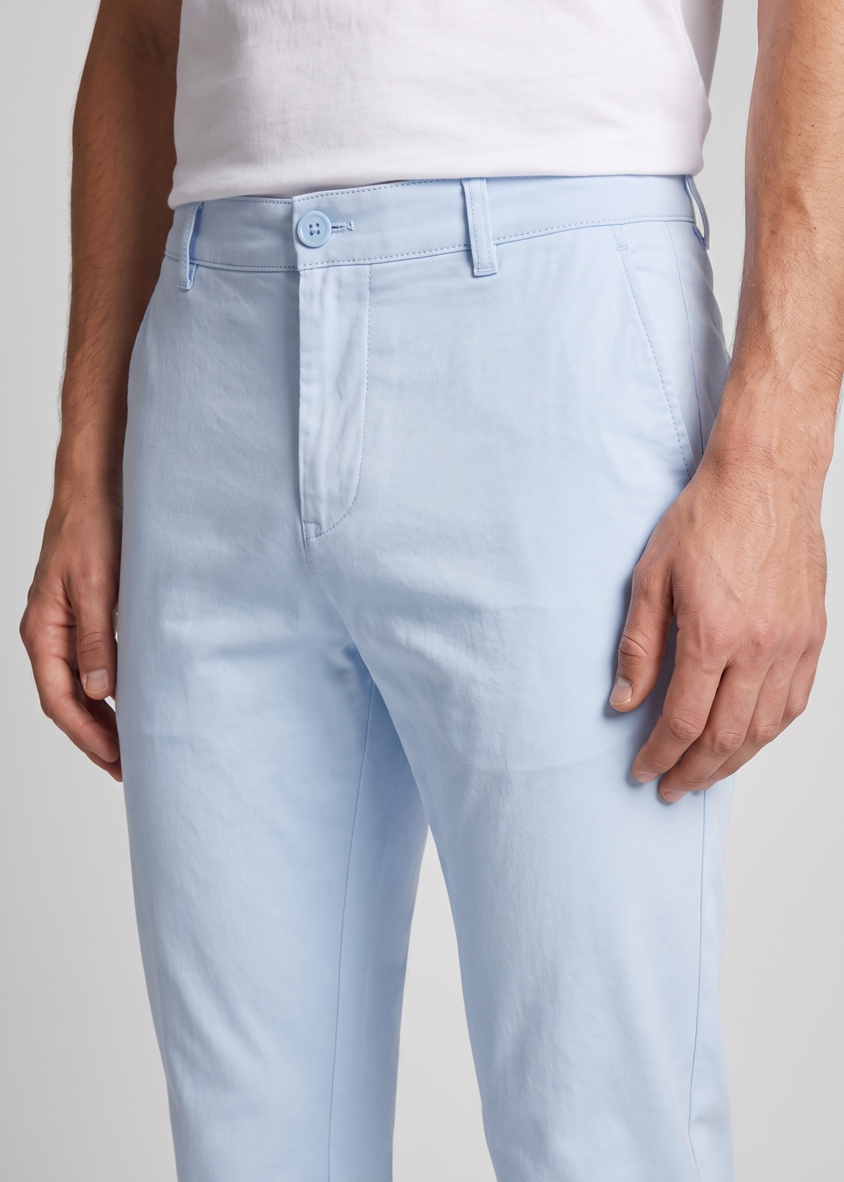 Chino Pants Baby Blue MONVALERE, detail