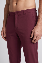 Chino Pants Burgundy MONVALERE, detail