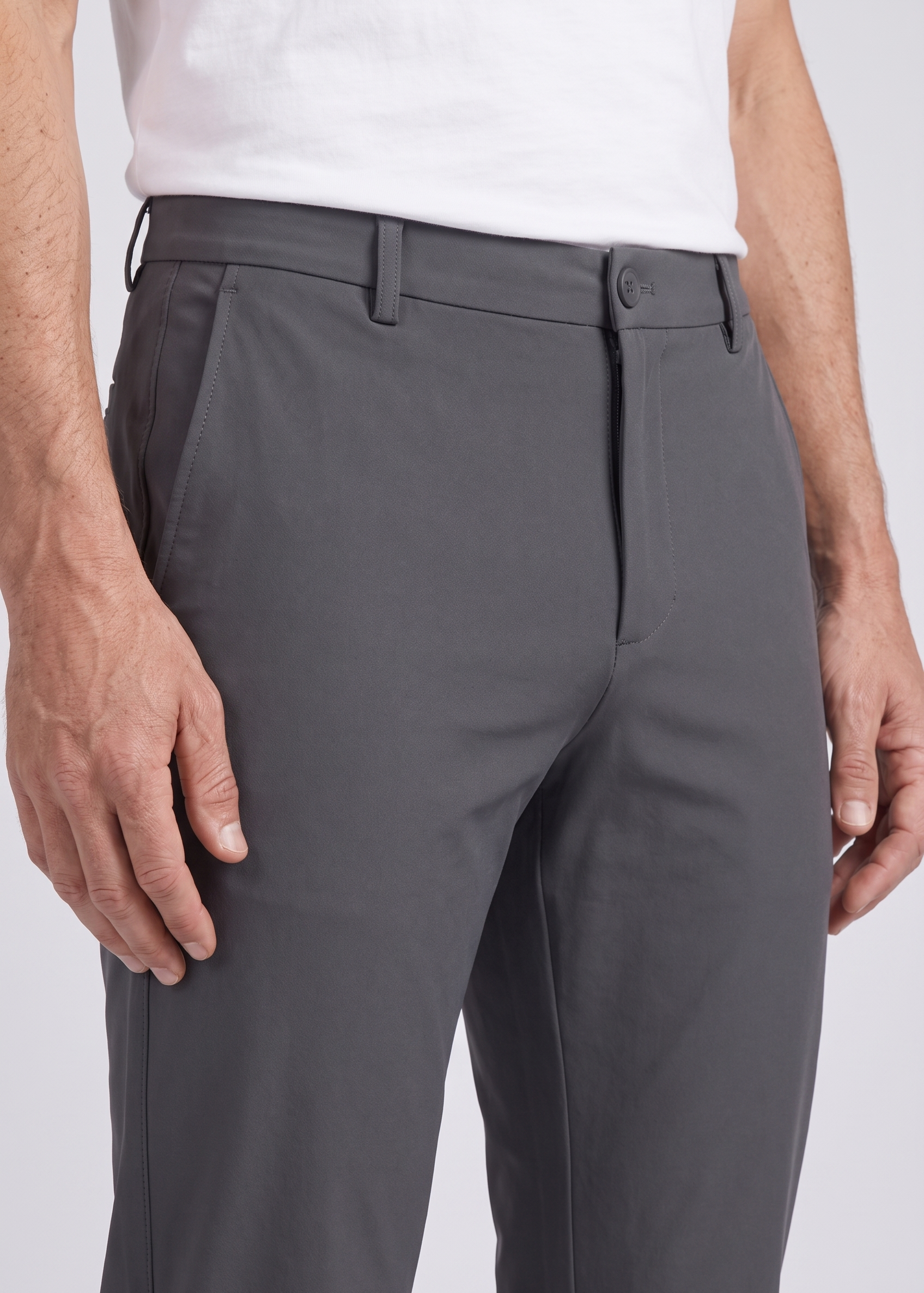 Chino Pants Dark Grey MONVALERE, detail