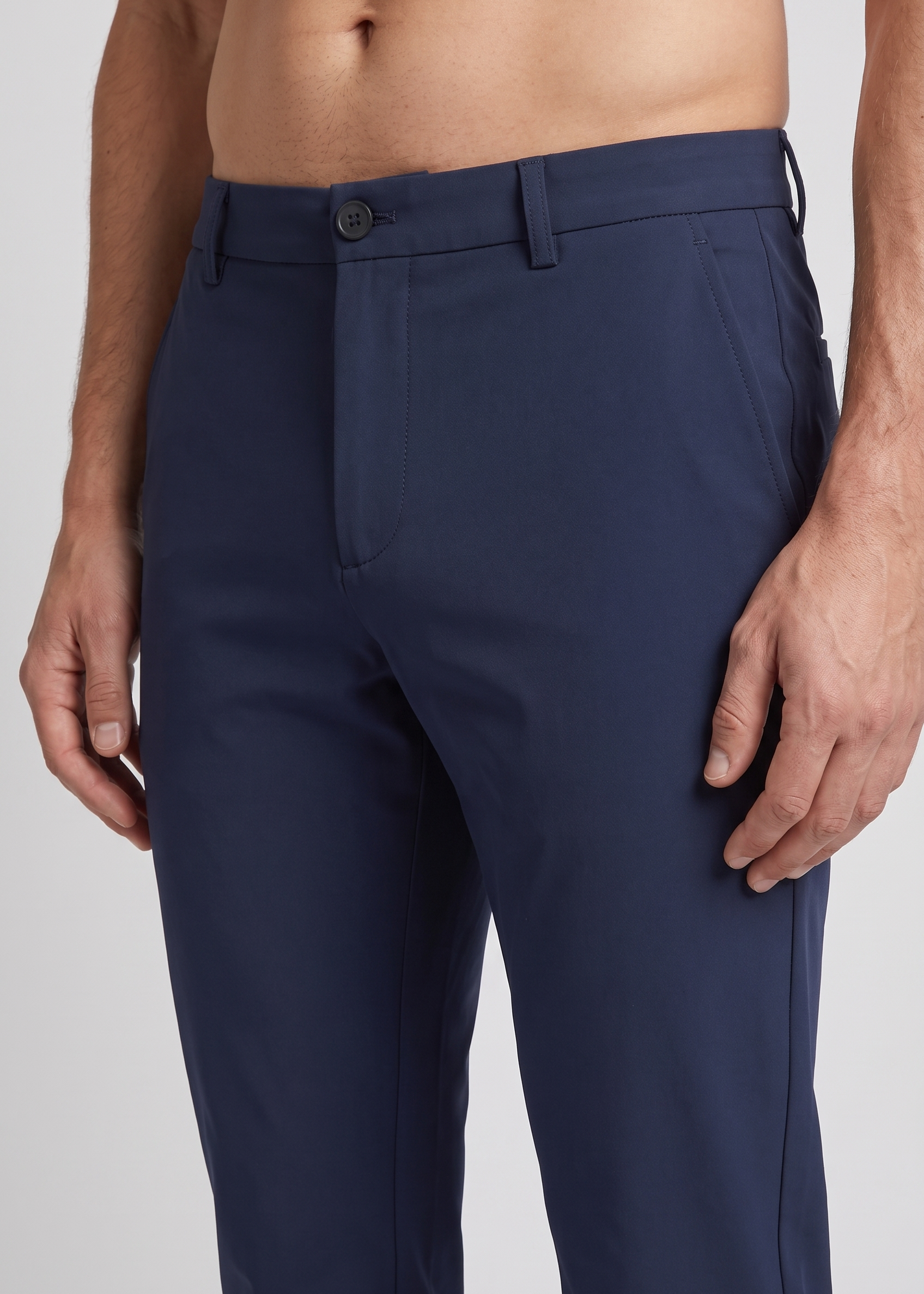 Chino Pants Navy Blue MONVALERE, detail
