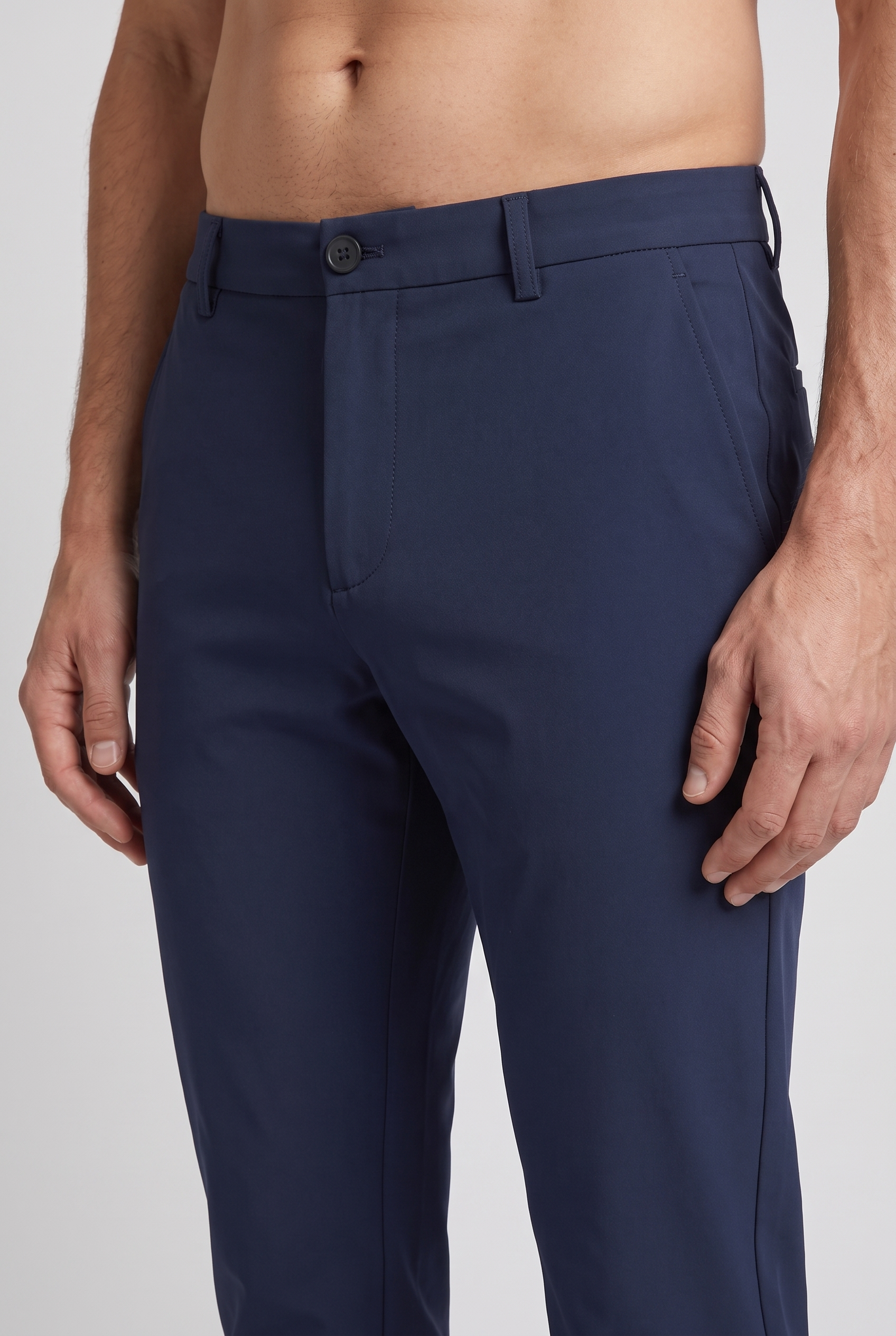 Chino Pants Navy Blue MONVALERE, detail