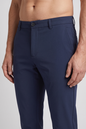 Chino Pants Navy Blue MONVALERE, detail