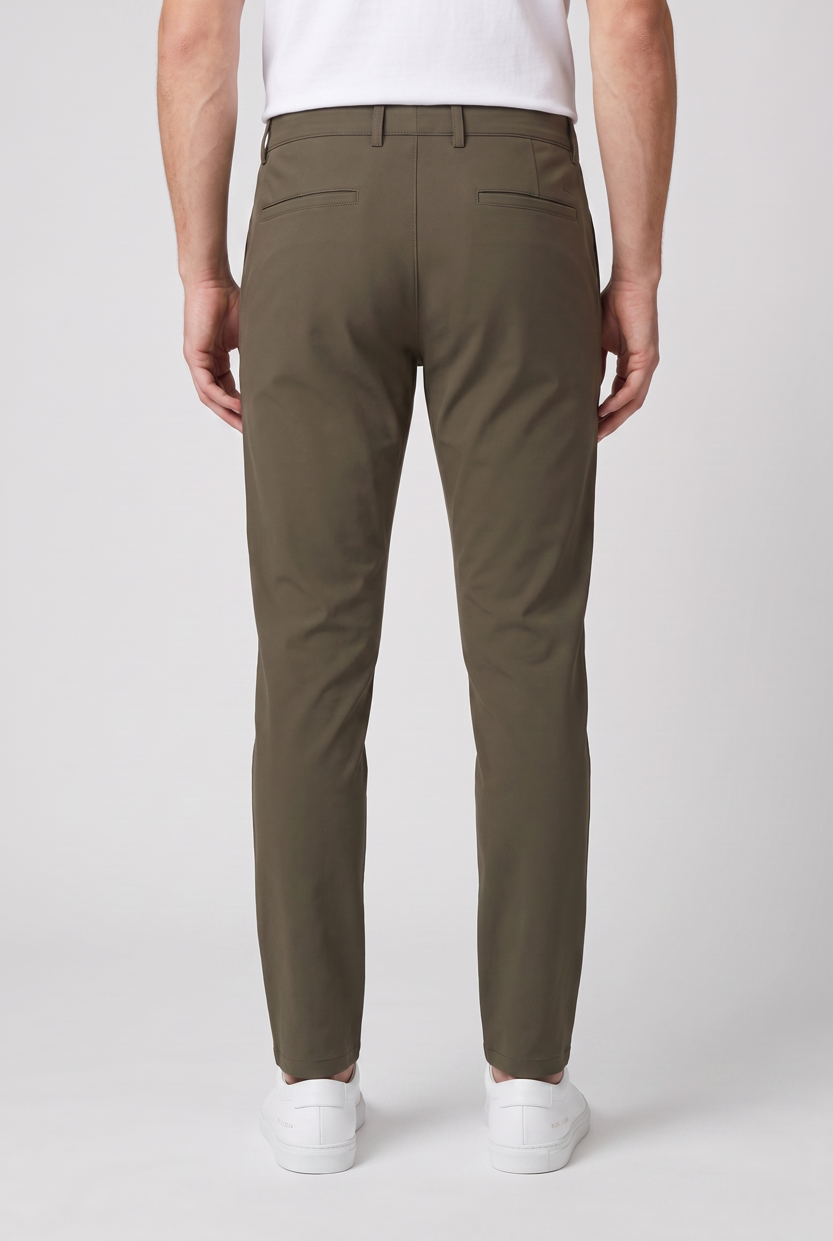 Chino Pants Olive MONVALERE, vue de dos
