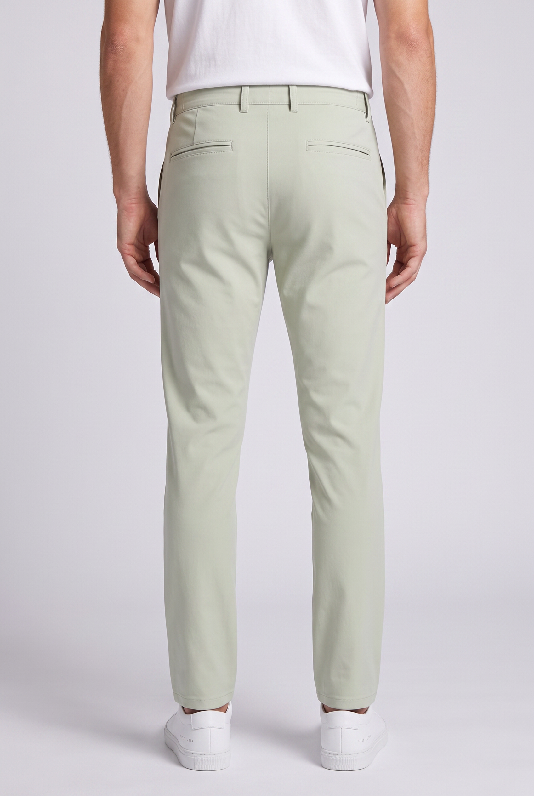 Chino Pants Pistache MONVALERE, vue de dos