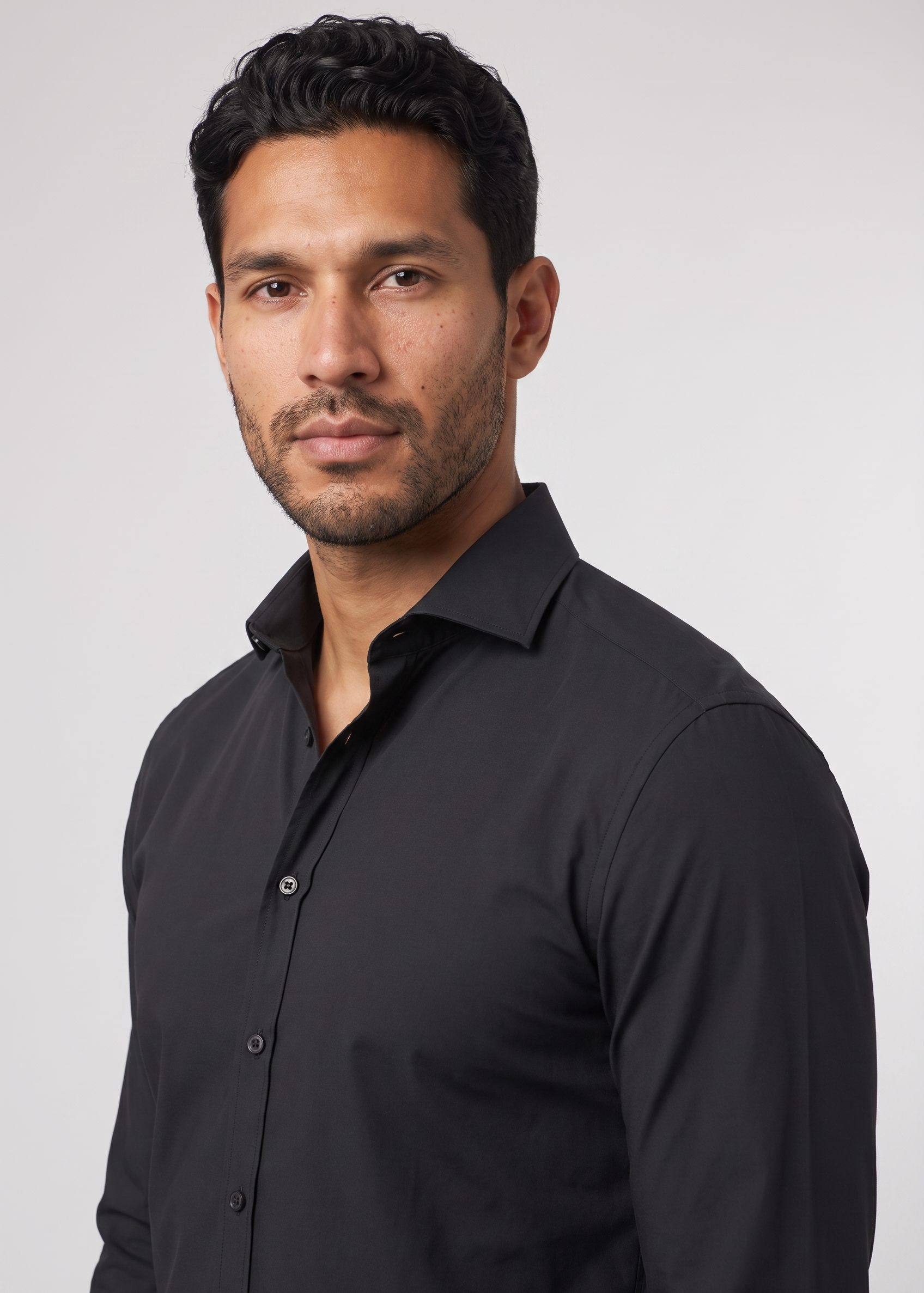 Elegant Shirt Navy Black MONVALERE, detail