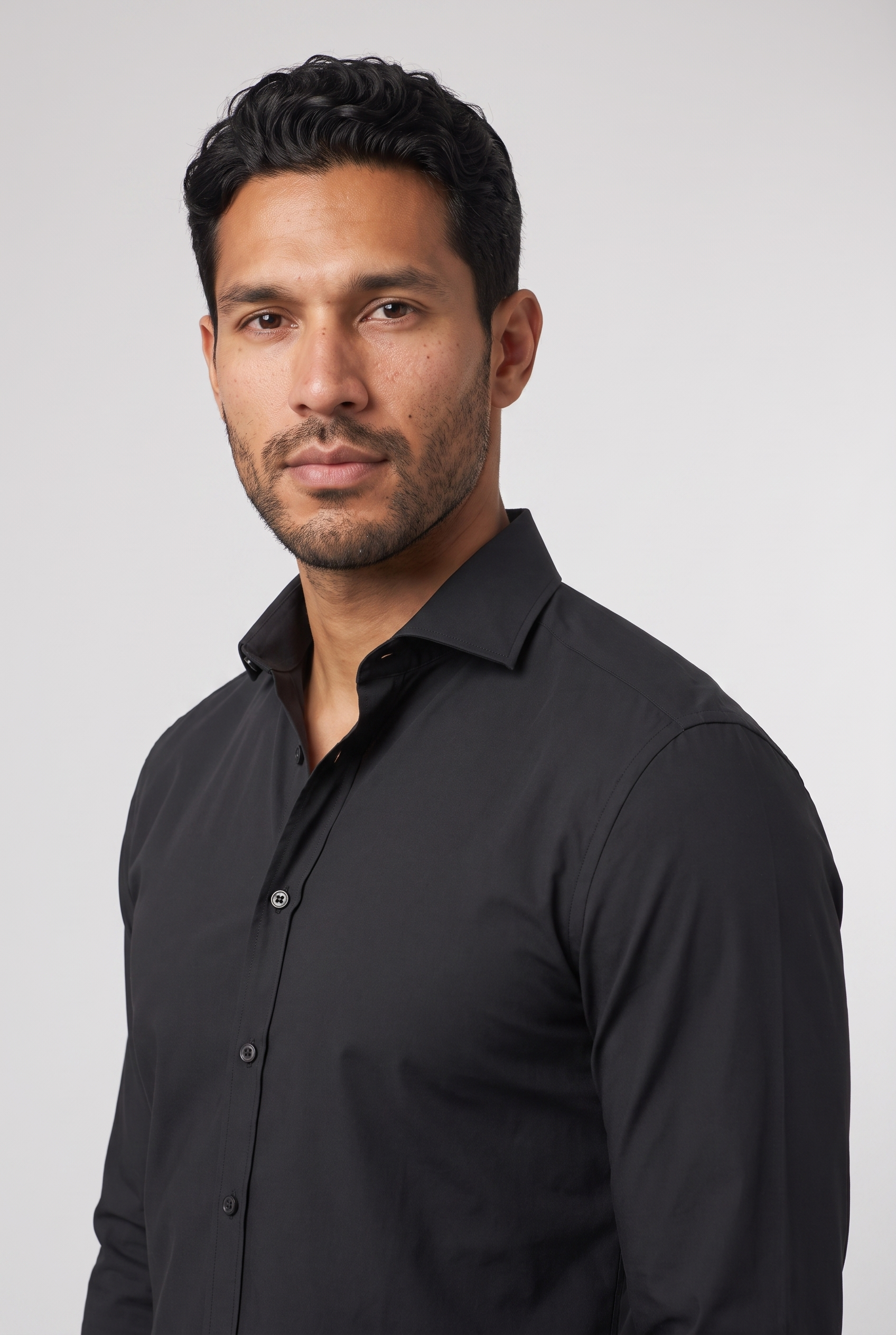 Elegant Shirt Navy Black MONVALERE, detail
