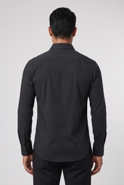 Elegant Shirt Navy Black MONVALERE, vue de dos