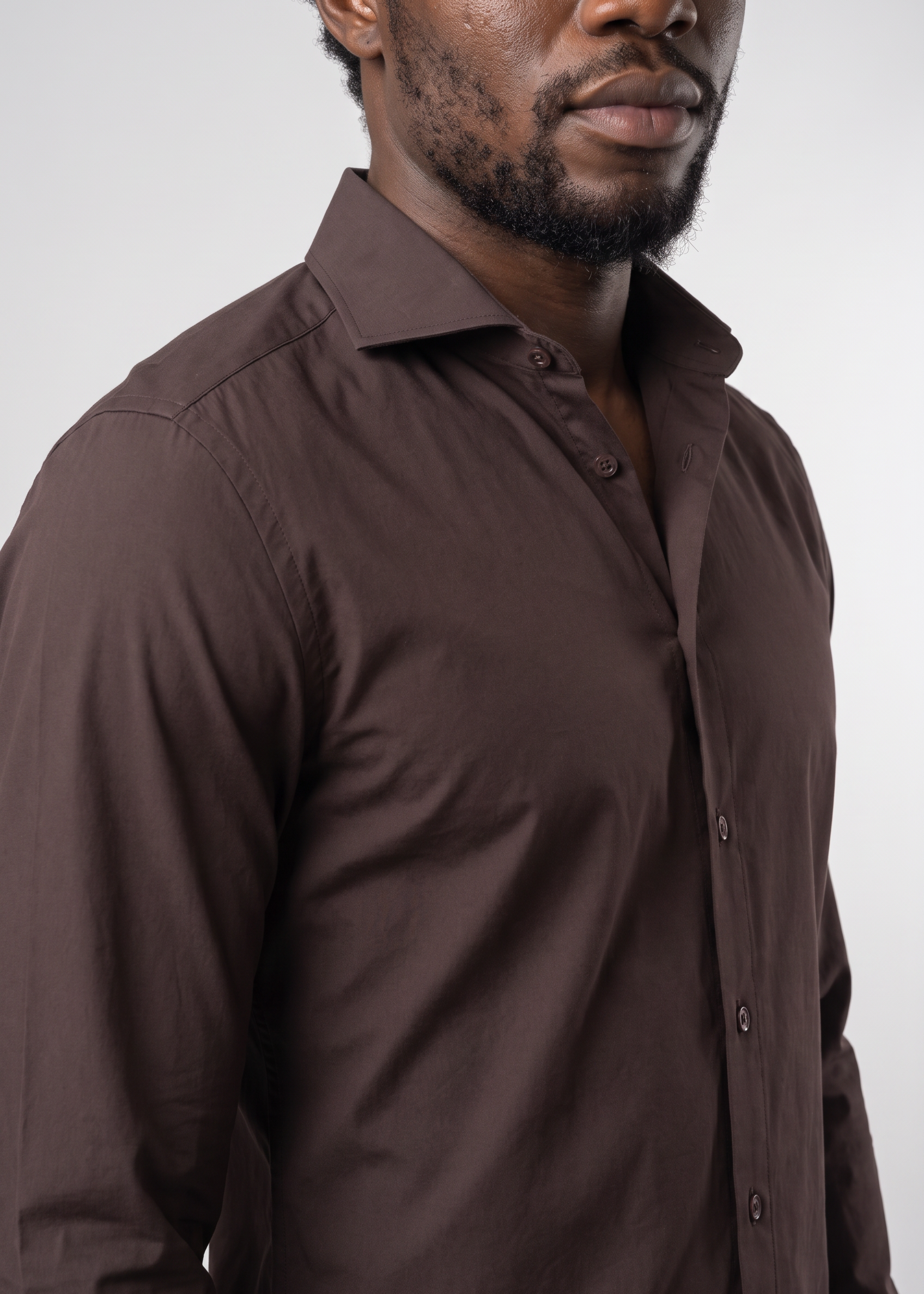 Elegant Shirt Navy Espresso MONVALERE, detail