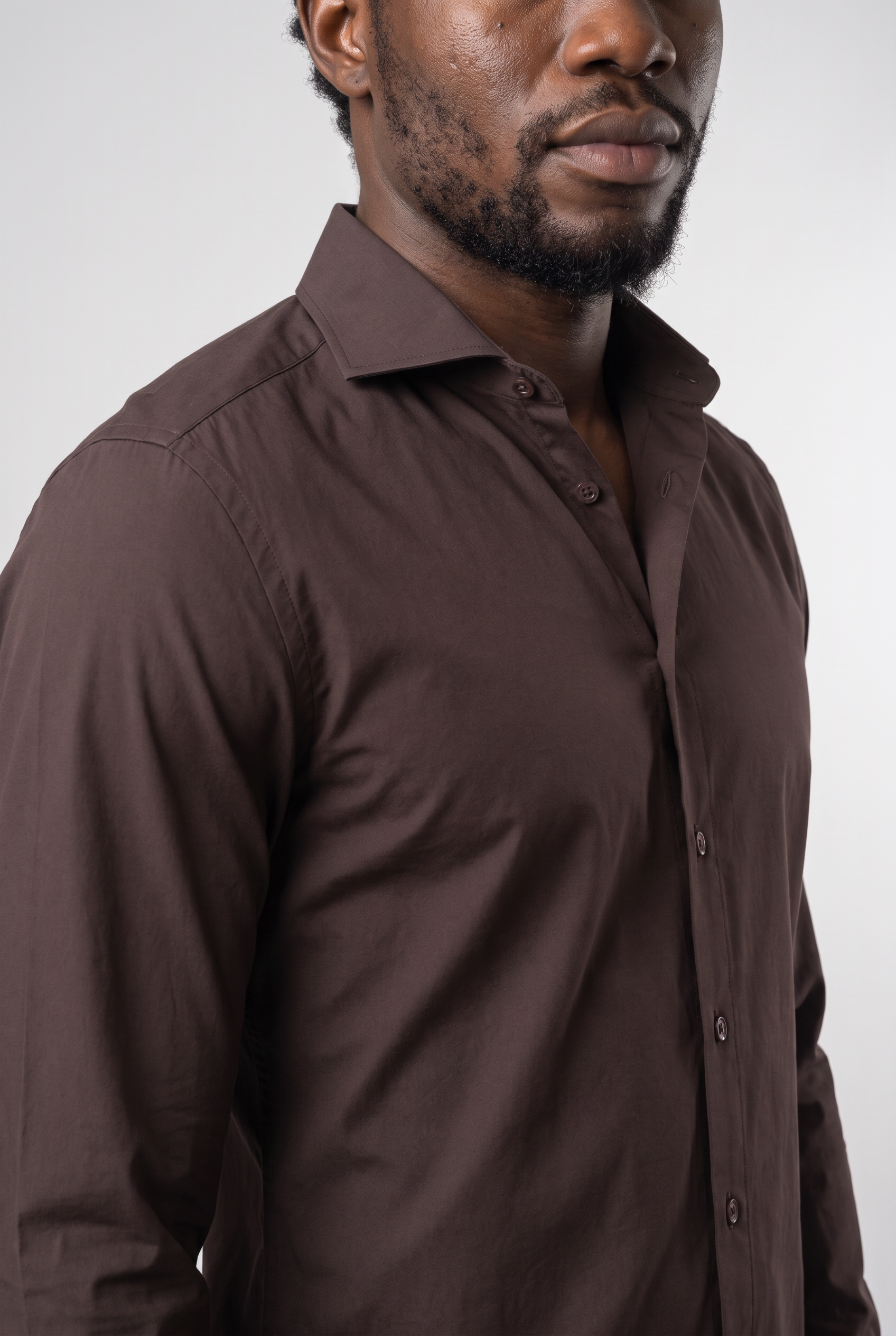 Elegant Shirt Navy Espresso MONVALERE, detail