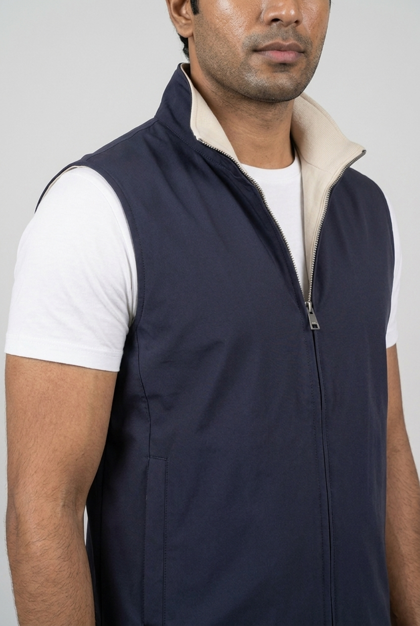 Reversible Gillet D.Blue/Kith MONVALERE, detail