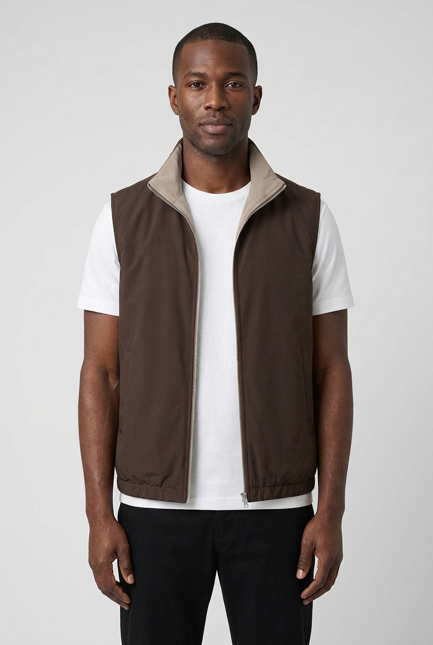 Reversible Gillet Espresso MONVALERE, vue de face