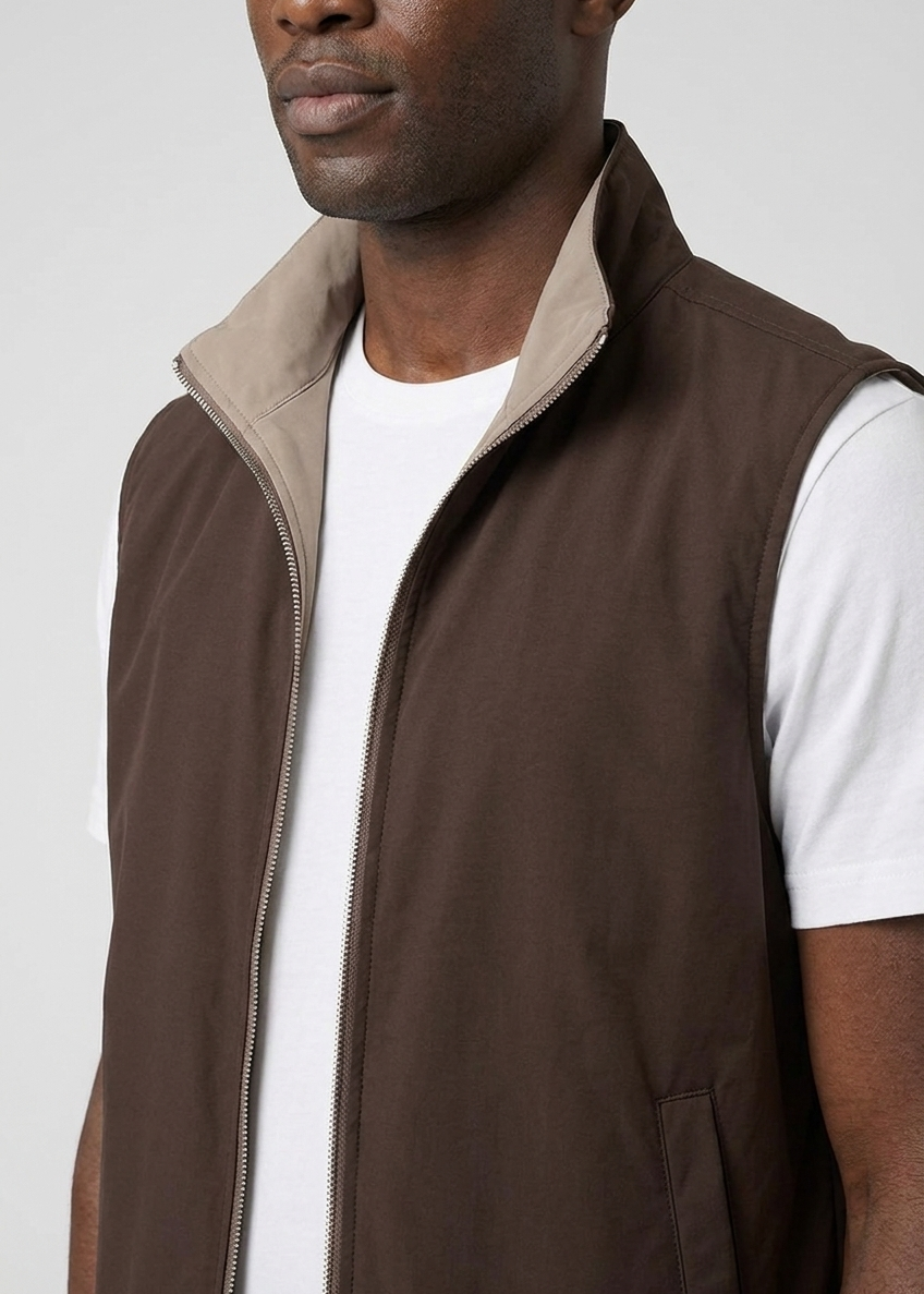 Reversible Gillet Espresso MONVALERE, detail
