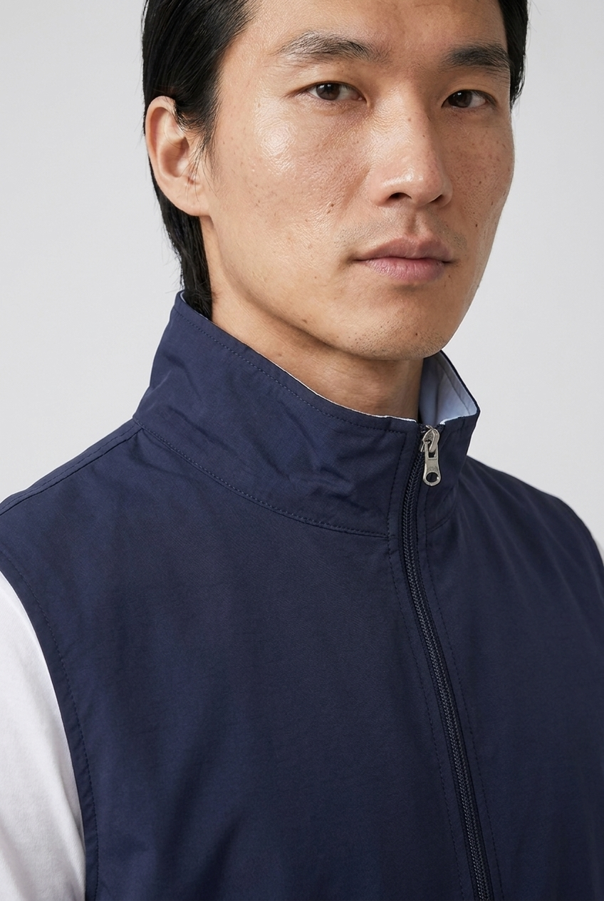 Reversible Gillet Navy/B.Blue MONVALERE, detail