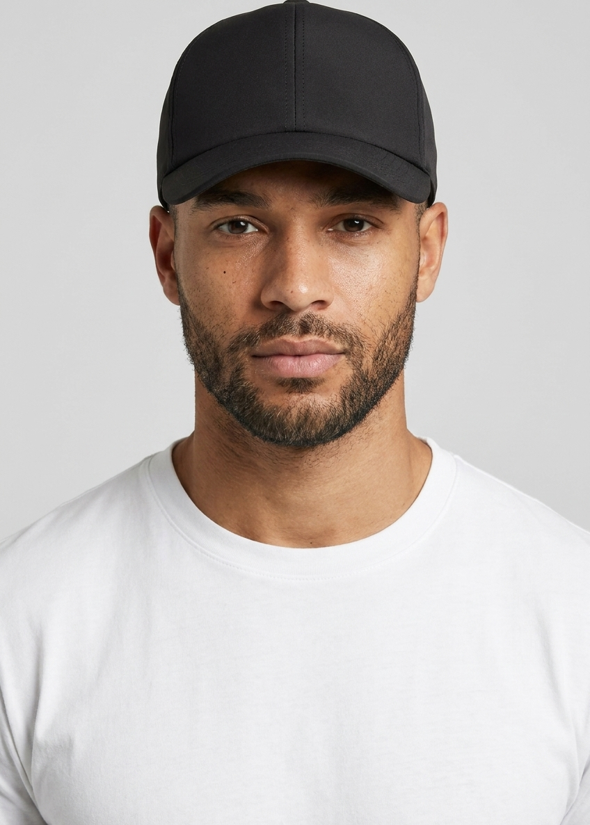 Microfibre Cap Black MONVALERE, vue de face