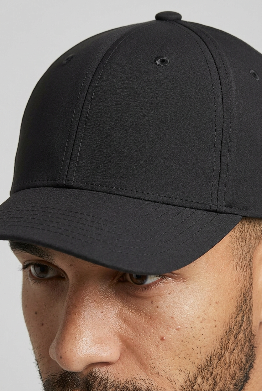 Microfibre Cap Black MONVALERE, detail
