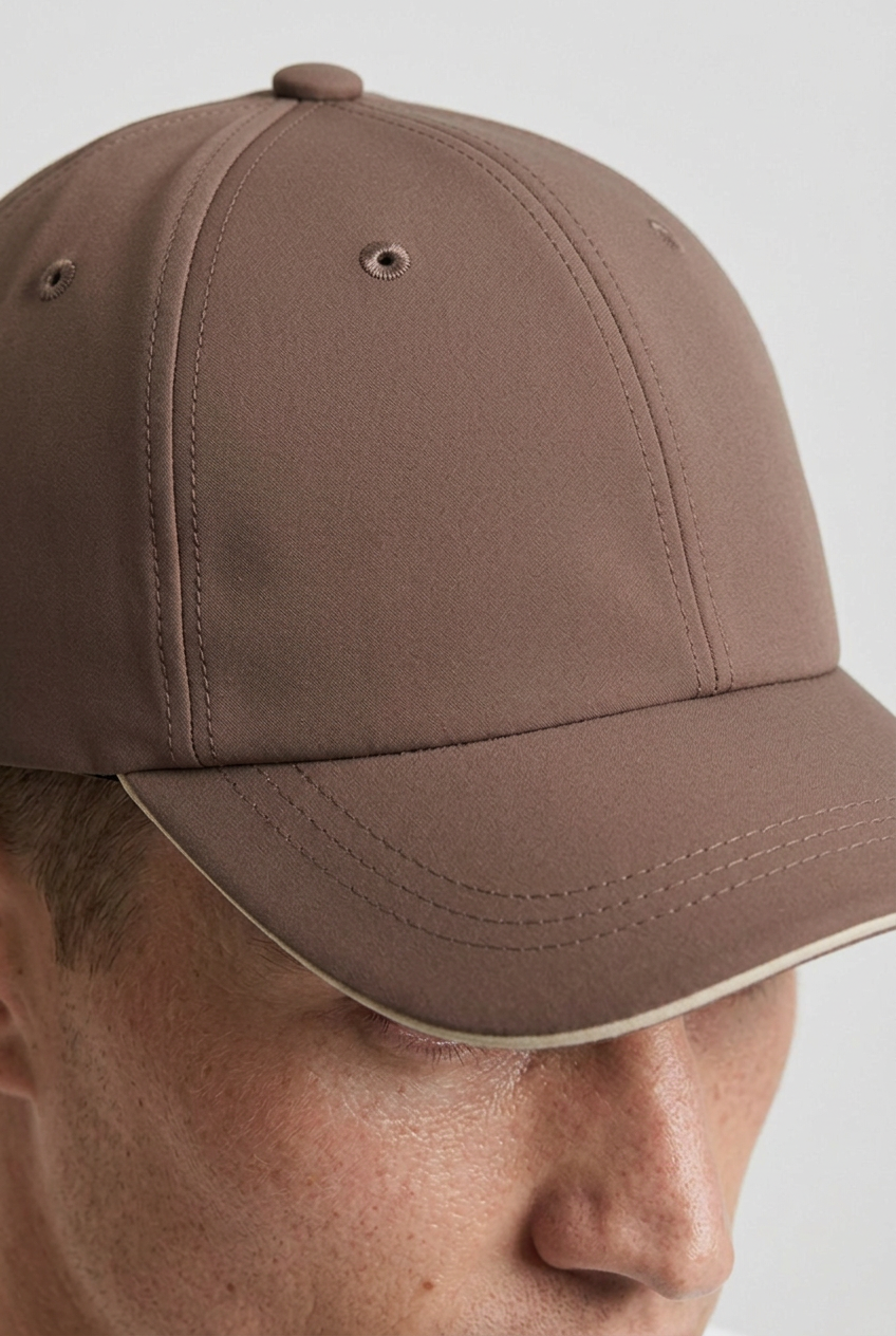Microfibre Cap Espresso MONVALERE, detail
