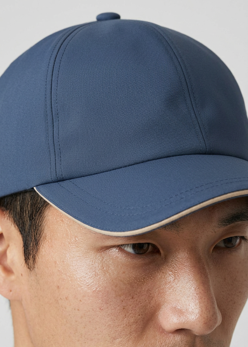 Microfibre Cap Dark Blue MONVALERE, detail