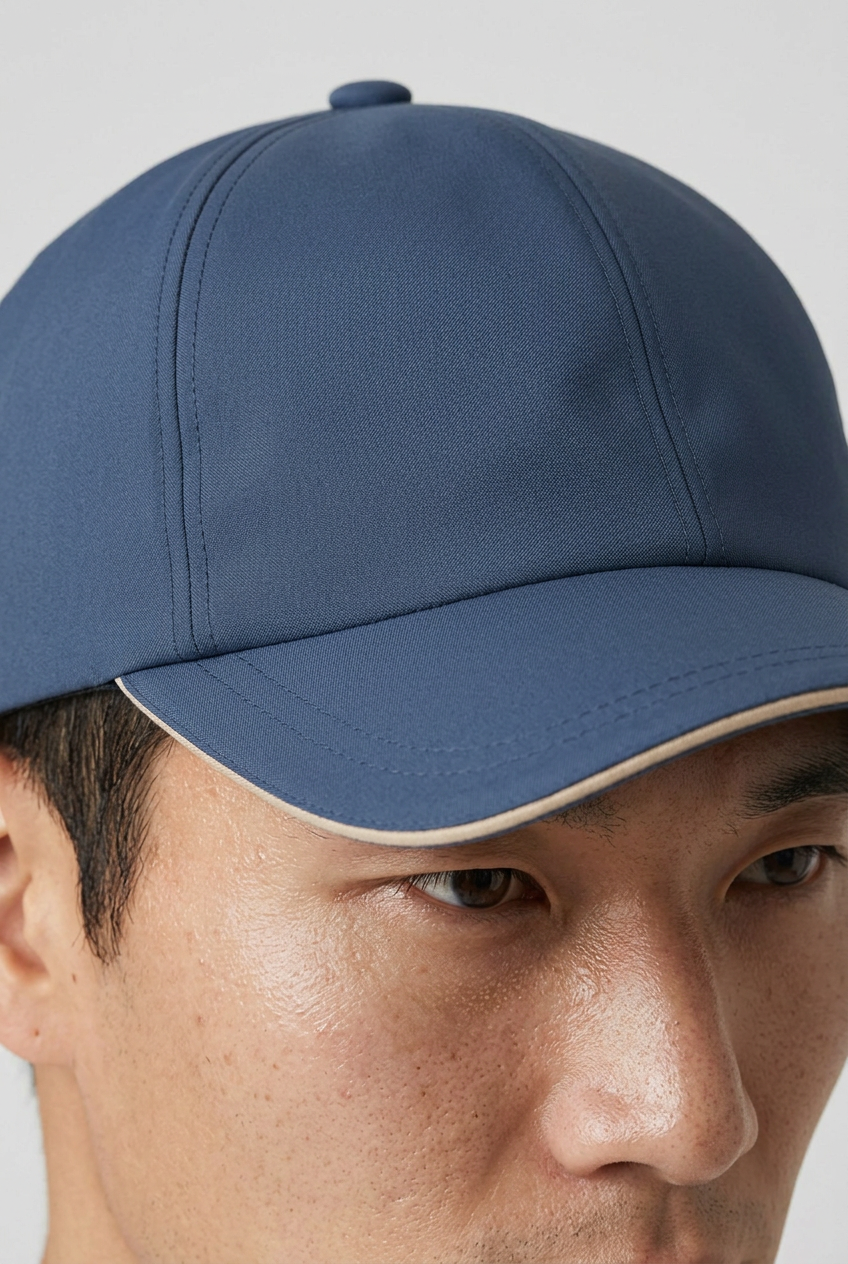 Microfibre Cap Dark Blue MONVALERE, detail