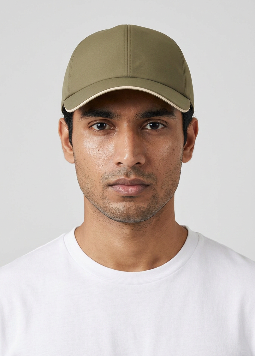 Microfibre Cap Olive MONVALERE, vue de face
