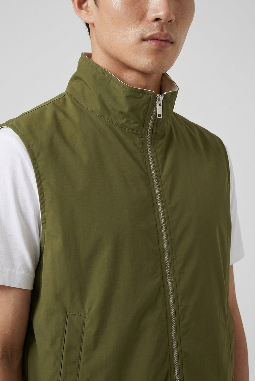 Reversible Gillet Green/Kith MONVALERE, detail