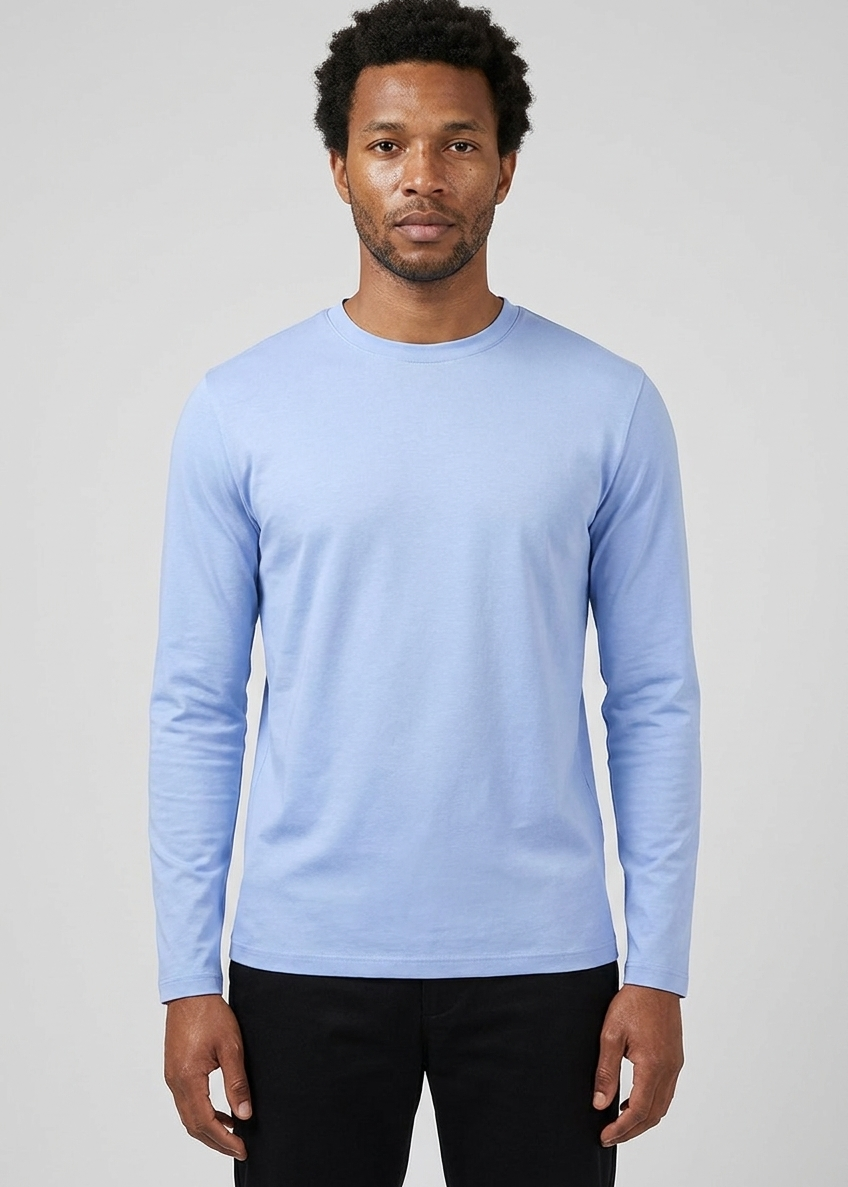 Shiny Longsleeve Baby Blue MONVALERE, vue de face