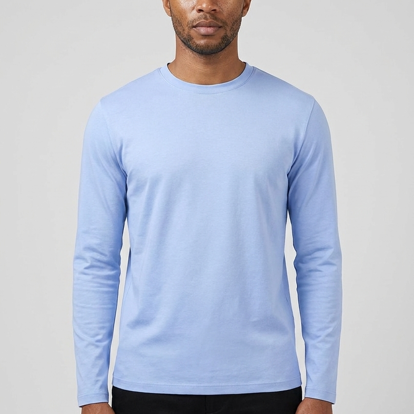 Shiny Longsleeve Baby Blue MONVALERE, vue de face