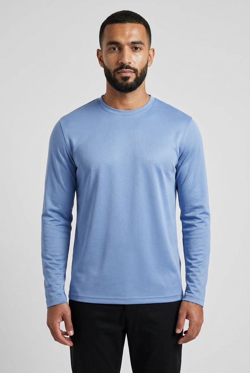Shiny Longsleeve Cloud Blue MONVALERE, vue de face