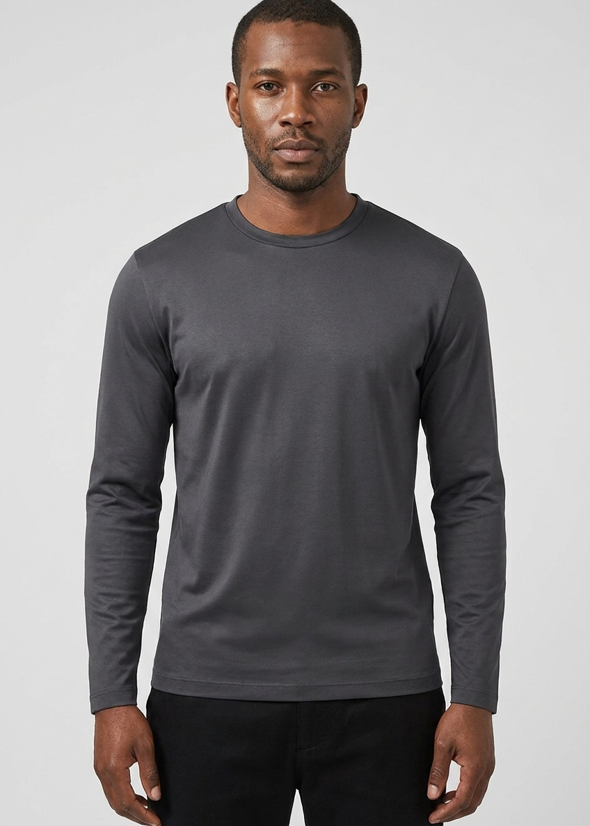 Shiny Longsleeve Dark Grey MONVALERE, vue de face